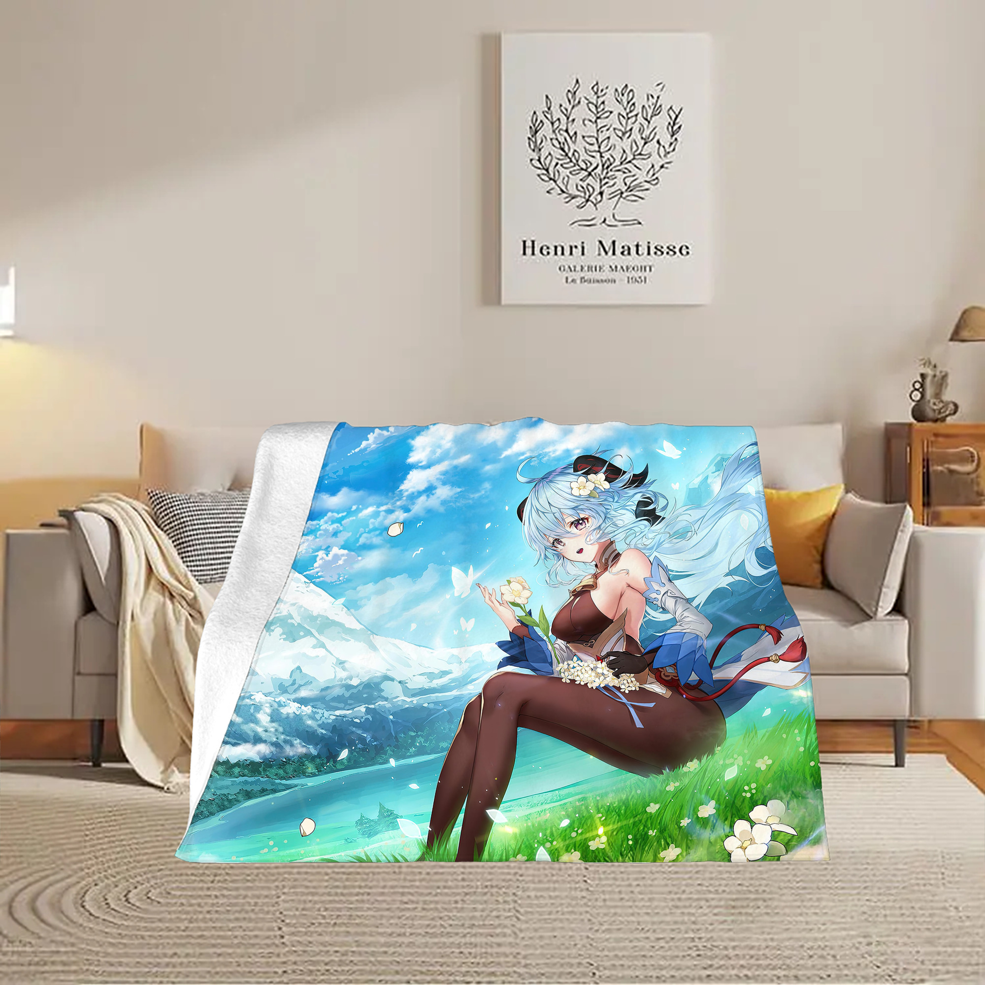 げんし神 genshin フランネルブランケット・多サイズ対応（横型）