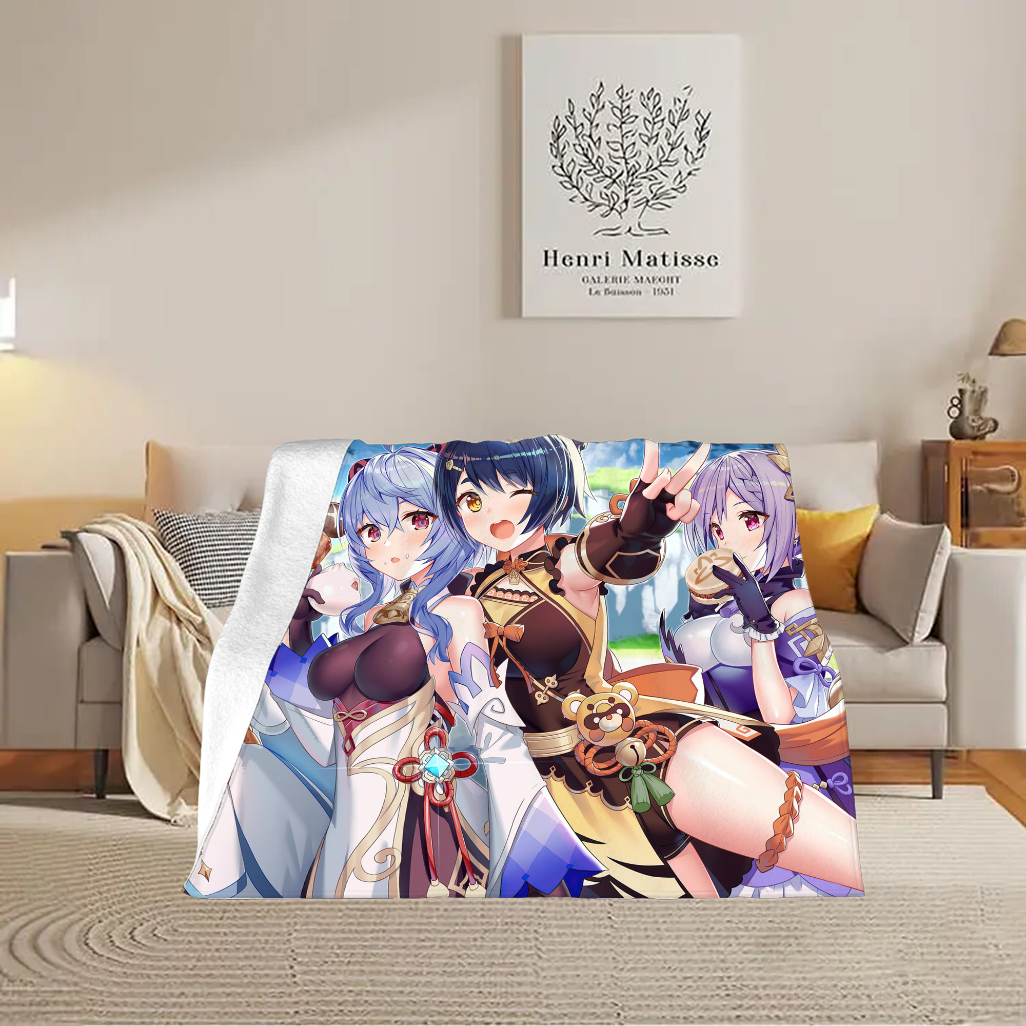 げんし神 genshin フランネルブランケット・多サイズ対応（横型）