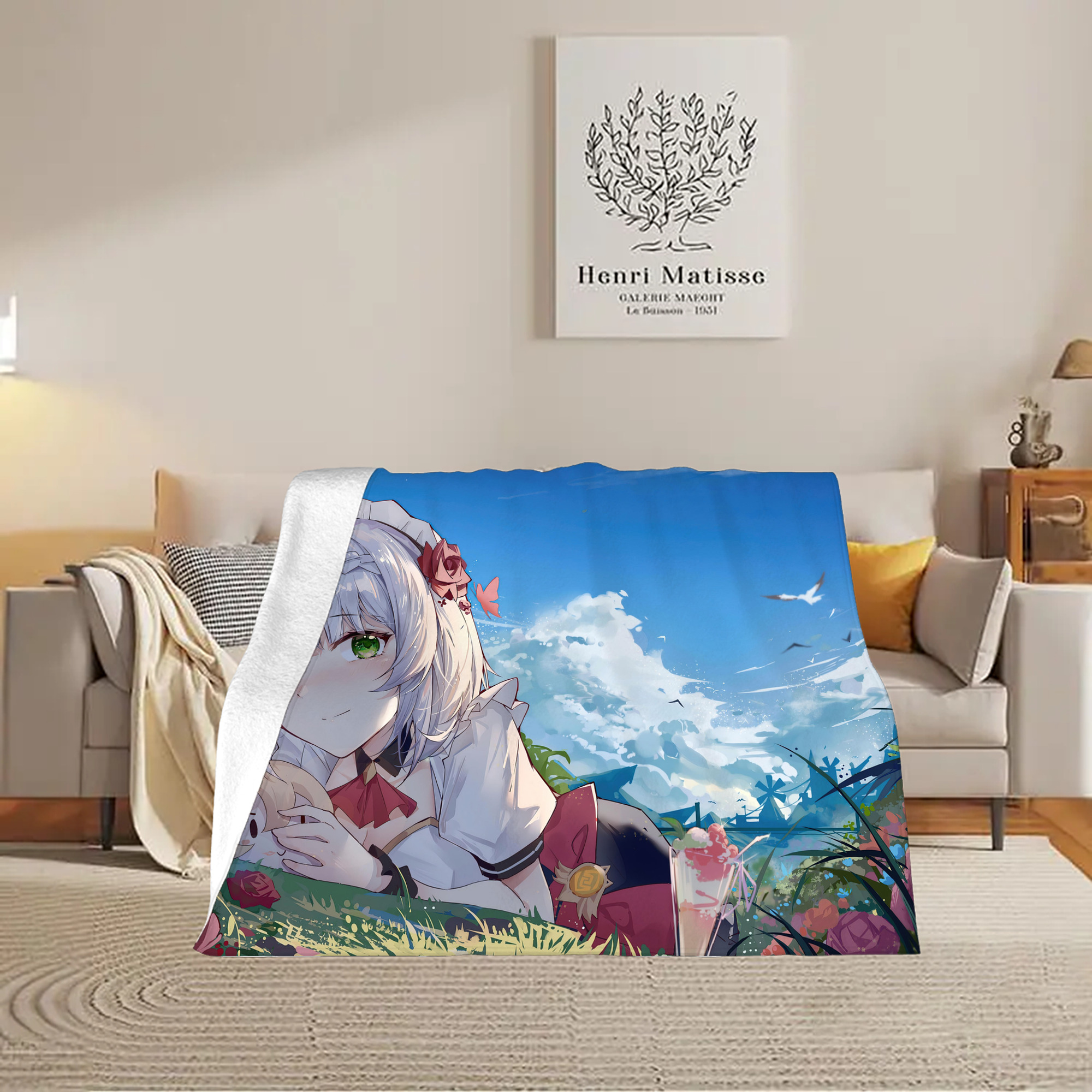 げんし神 genshin フランネルブランケット・多サイズ対応（横型）