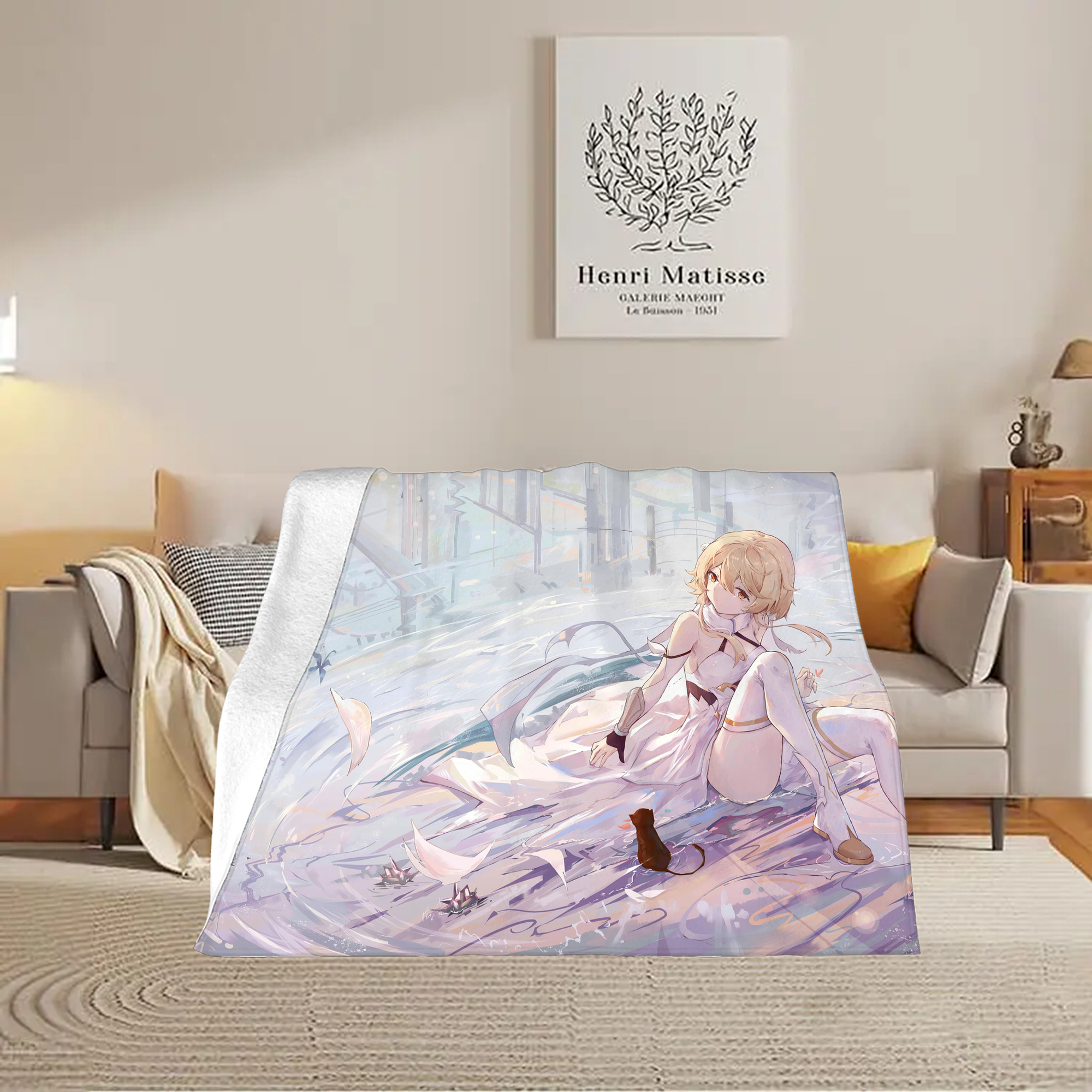 げんし神 genshin フランネルブランケット・多サイズ対応（横型）