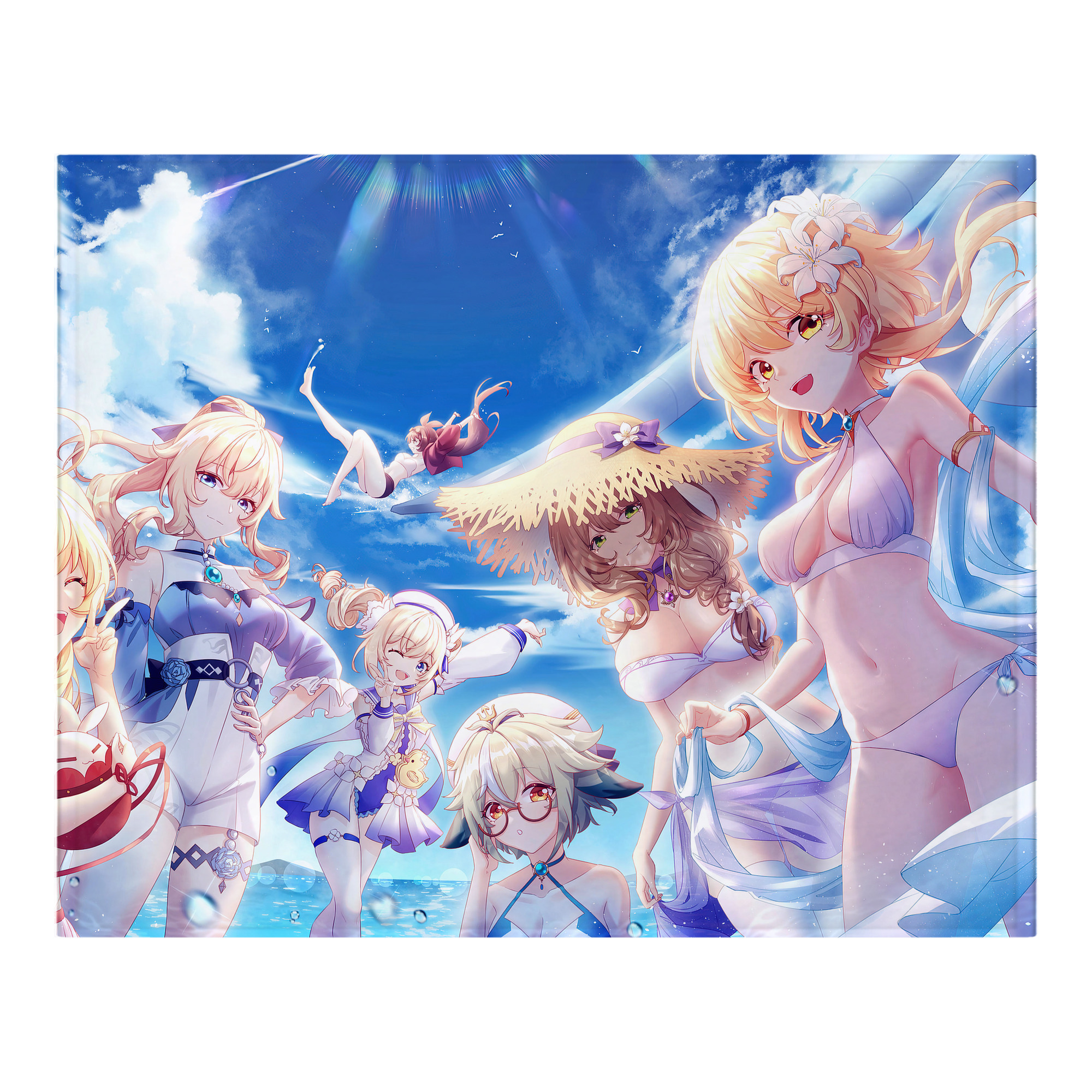 げんし神 genshin フランネルブランケット・多サイズ対応（横型）