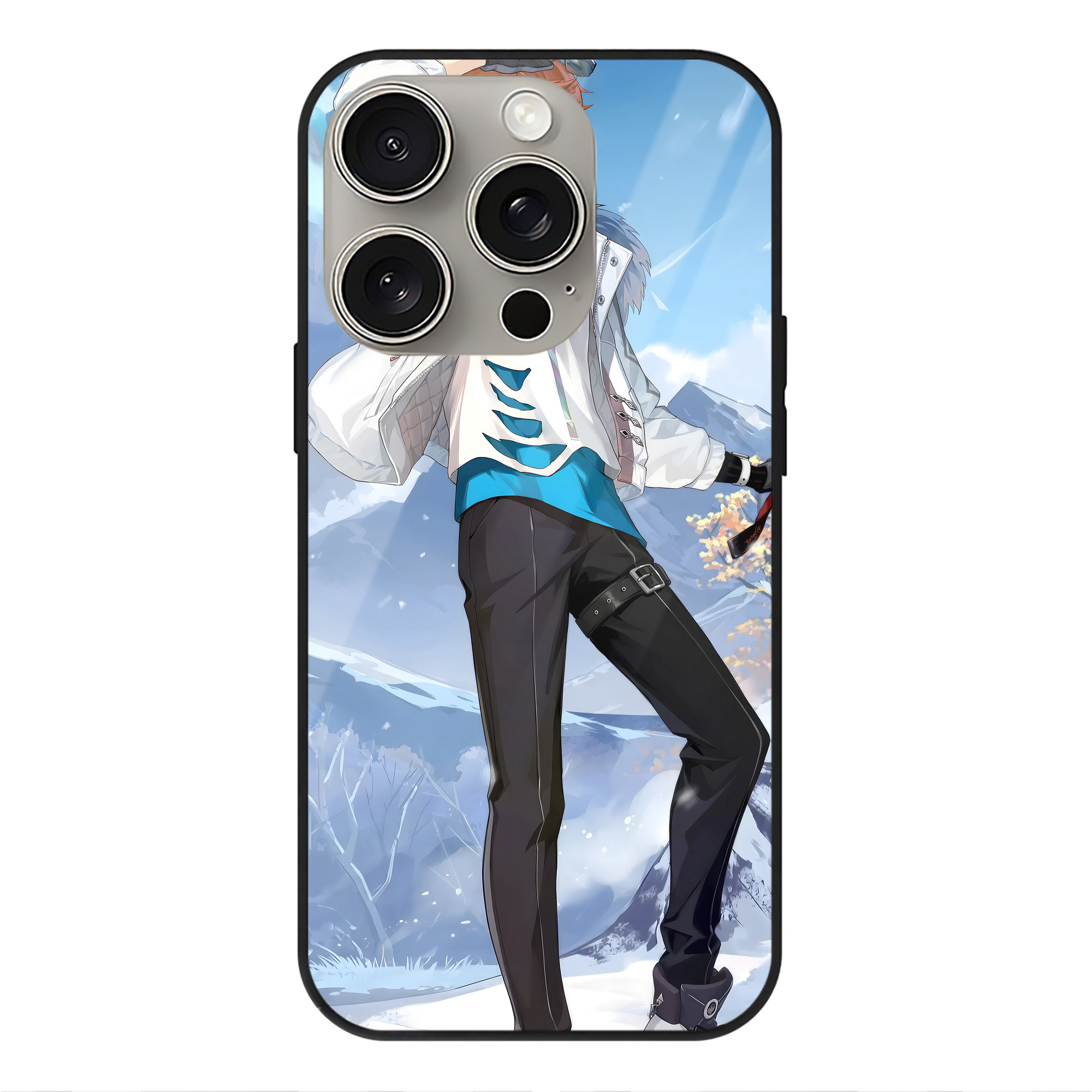 げんし神 genshin 【iPhone15Pro対応】スマホケース 耐衝撃＆黄変防止 背面ガラス
