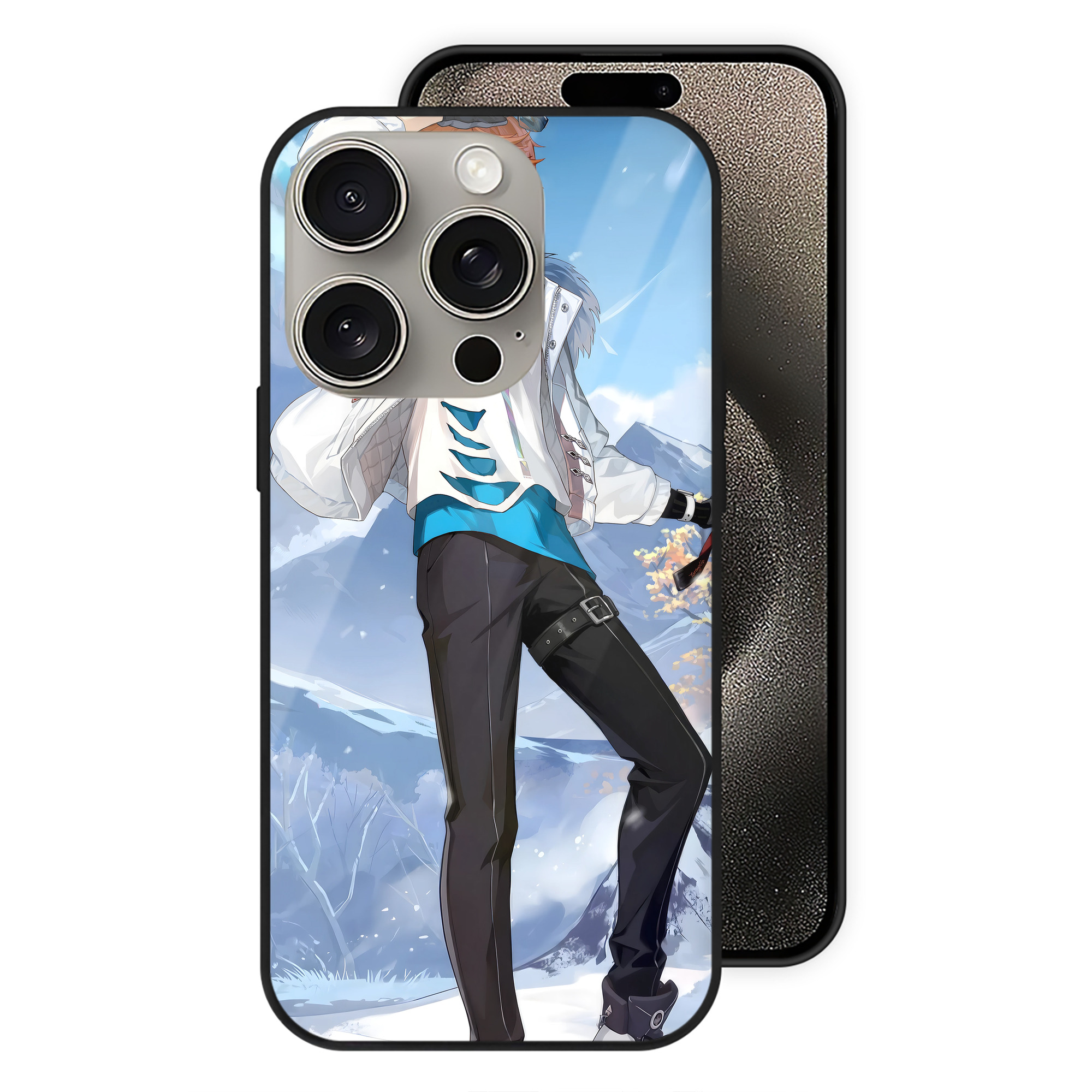 げんし神 genshin 【iPhone15Pro対応】スマホケース 耐衝撃＆黄変防止 背面ガラス