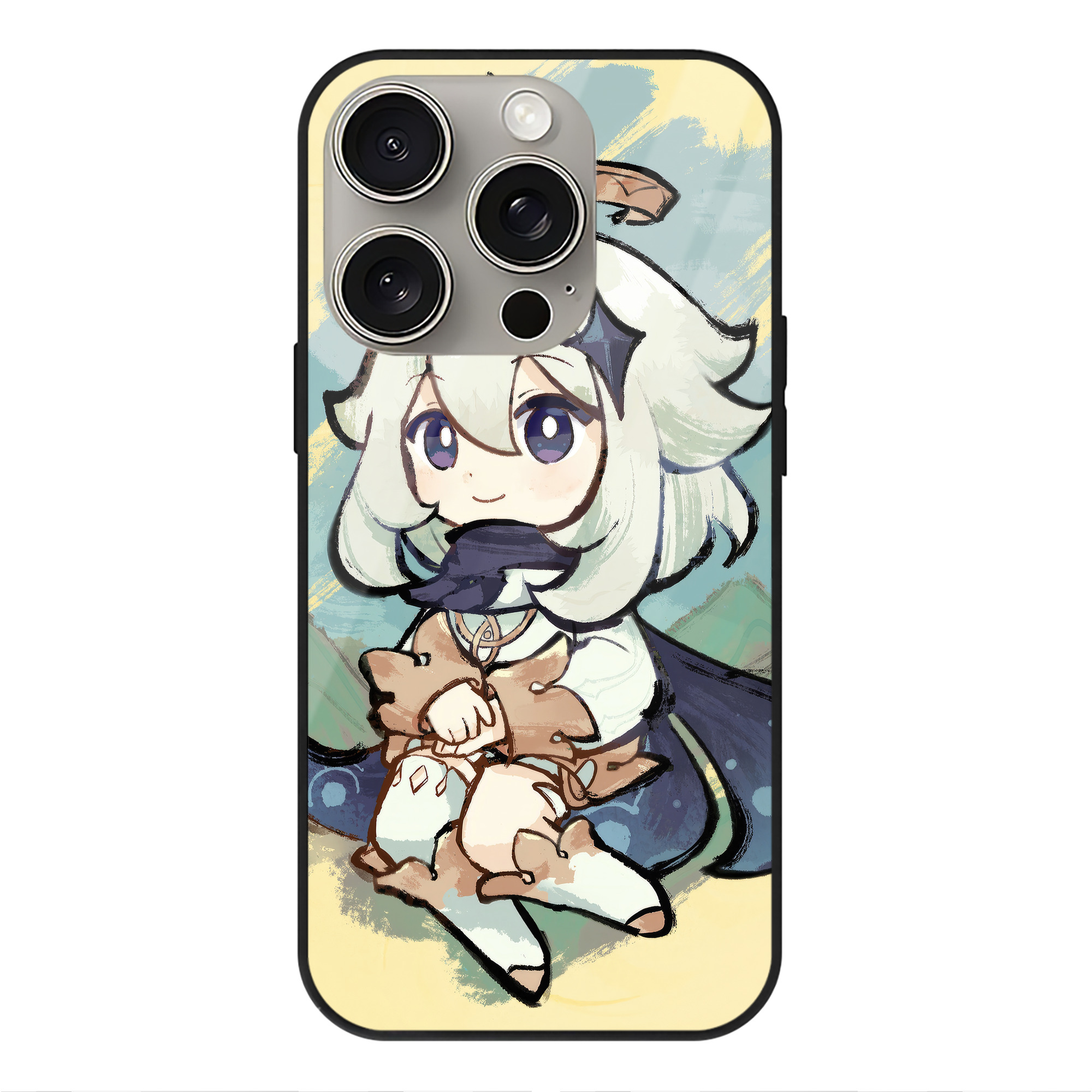げんし神 genshin 【iPhone15Pro対応】スマホケース 耐衝撃＆黄変防止 背面ガラス