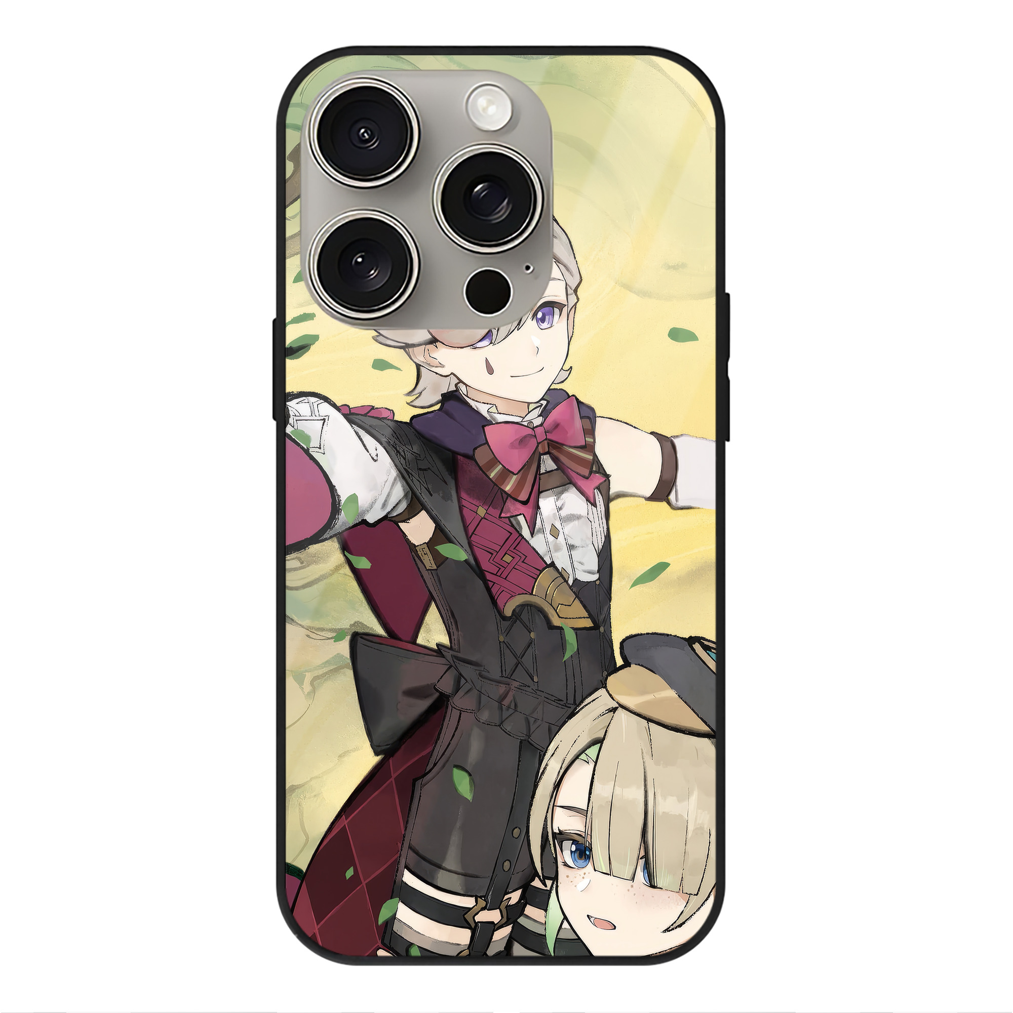 げんし神 genshin 【iPhone15Pro対応】スマホケース 耐衝撃＆黄変防止 背面ガラス
