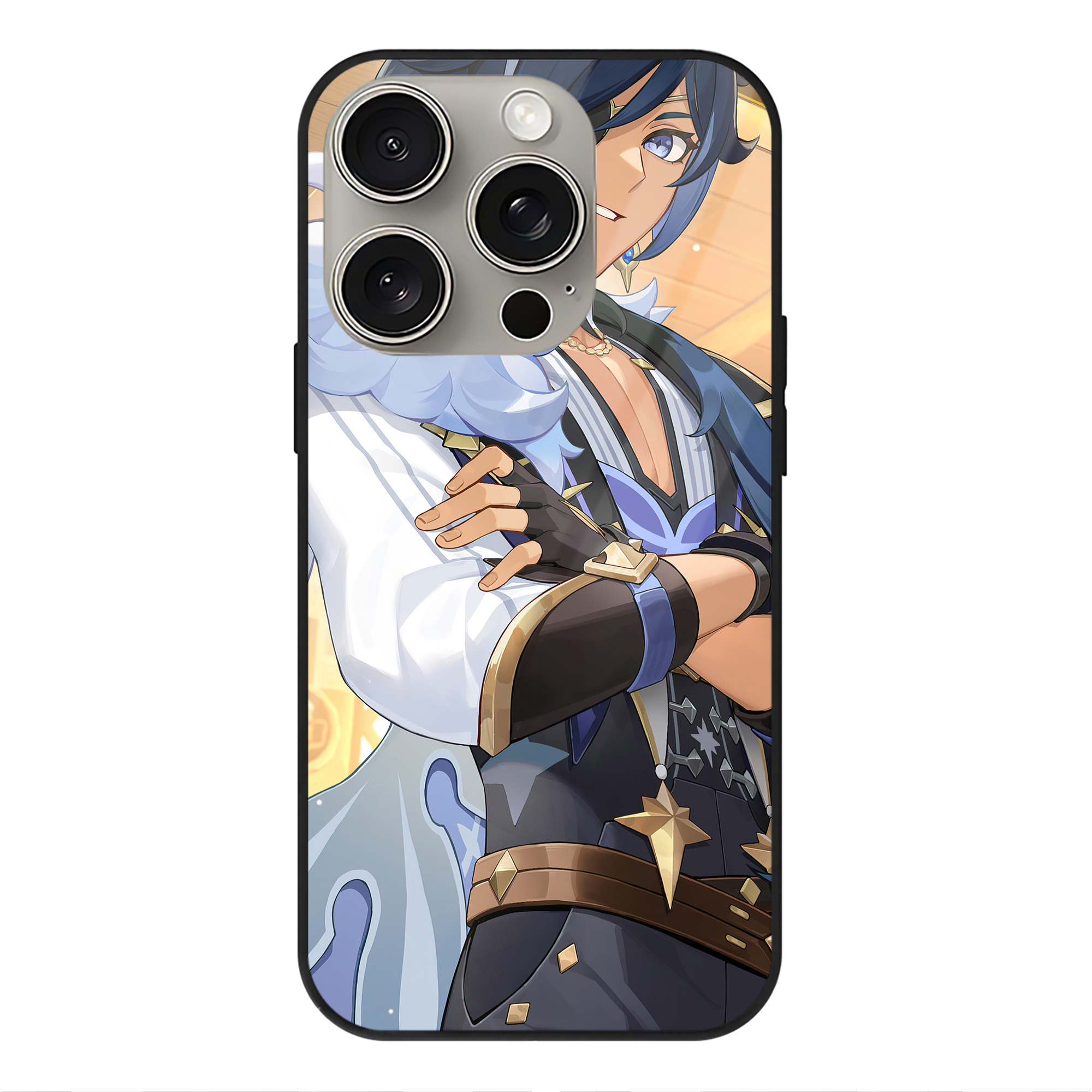 げんし神 genshin 【iPhone15Pro対応】スマホケース 耐衝撃＆黄変防止 背面ガラス