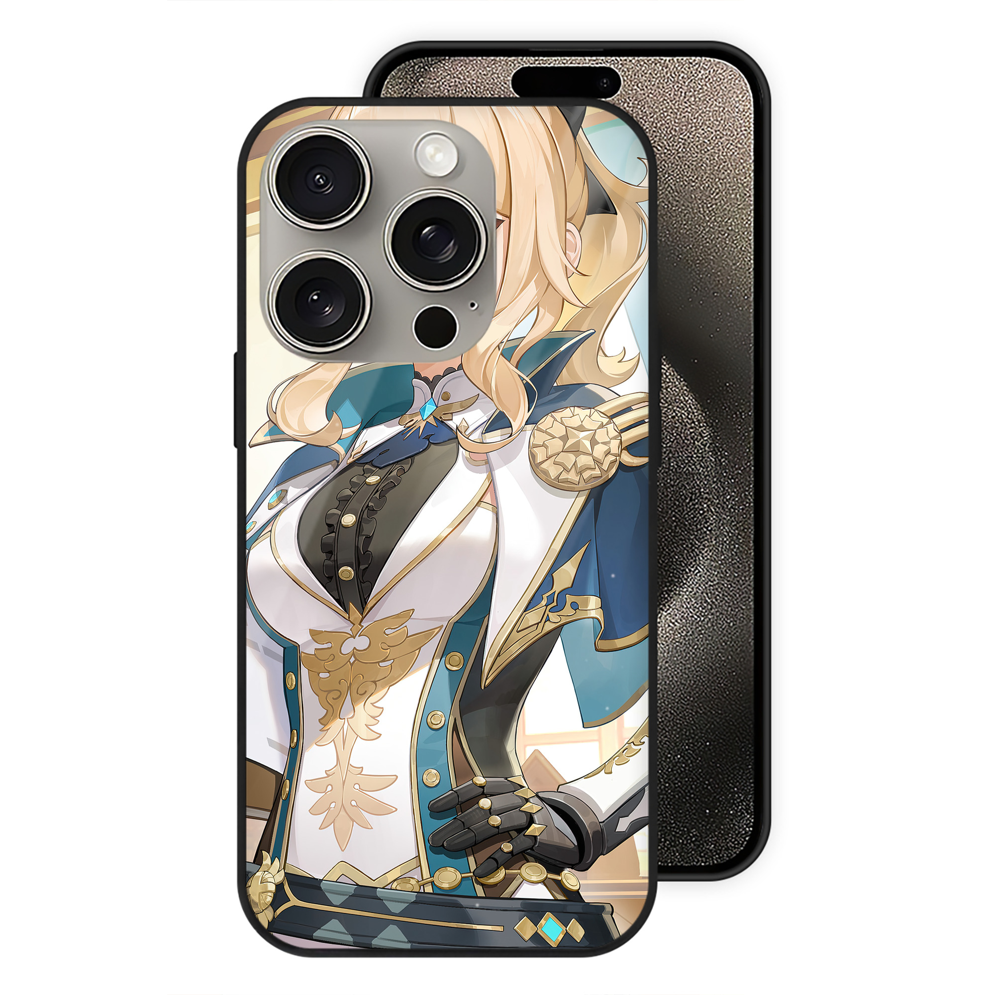 げんし神 genshin 【iPhone15Pro対応】スマホケース 耐衝撃＆黄変防止 背面ガラス