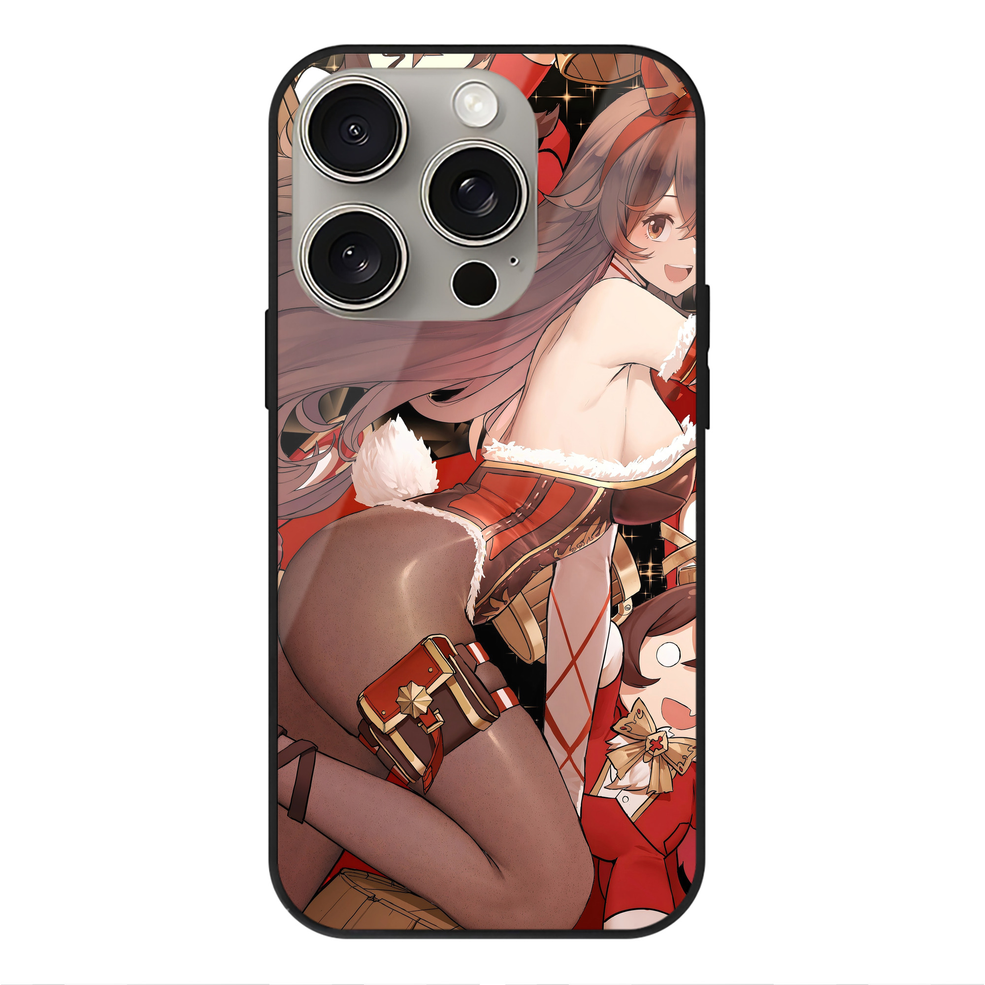 げんし神 genshin 【iPhone15Pro対応】スマホケース 耐衝撃＆黄変防止 背面ガラス