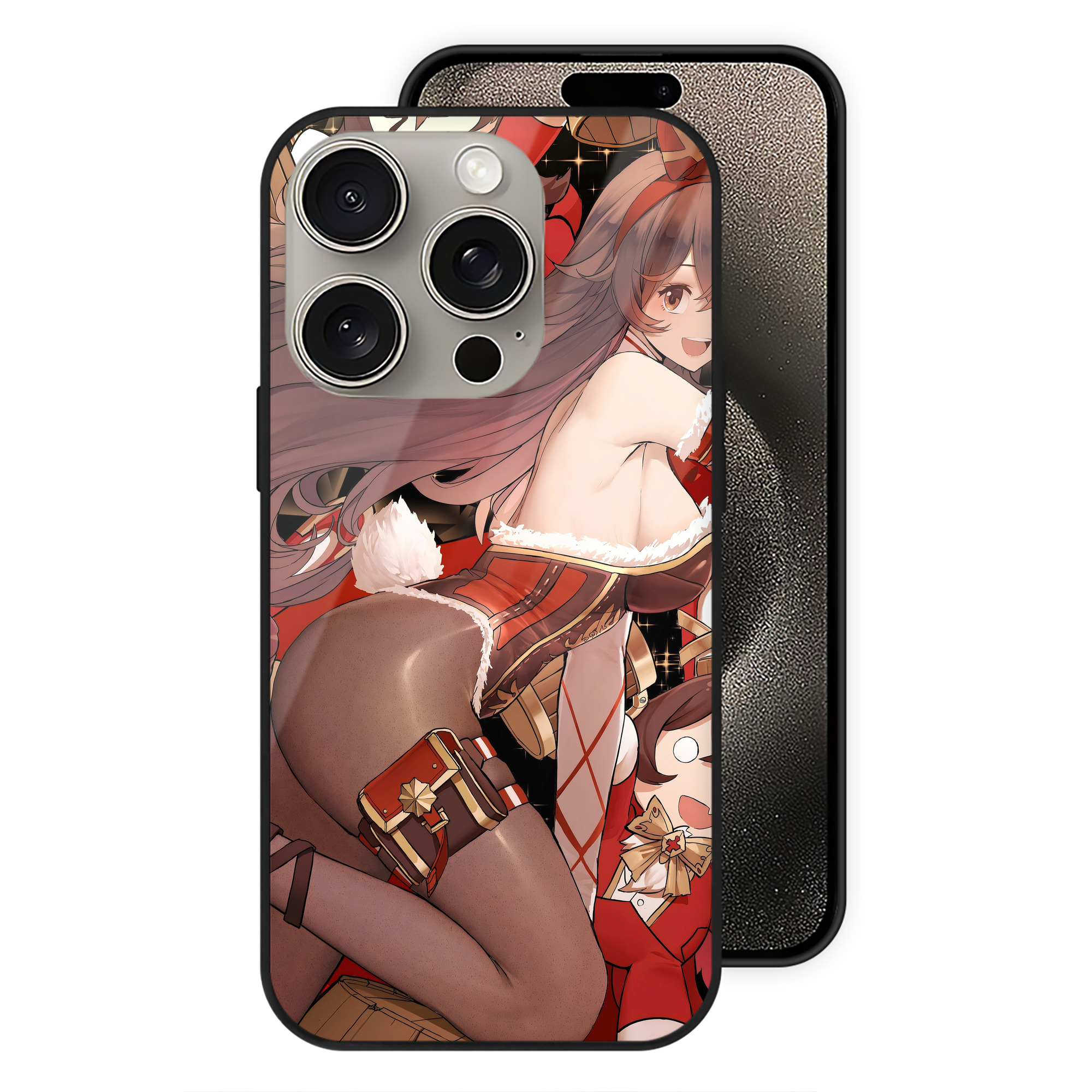 げんし神 genshin 【iPhone15Pro対応】スマホケース 耐衝撃＆黄変防止 背面ガラス