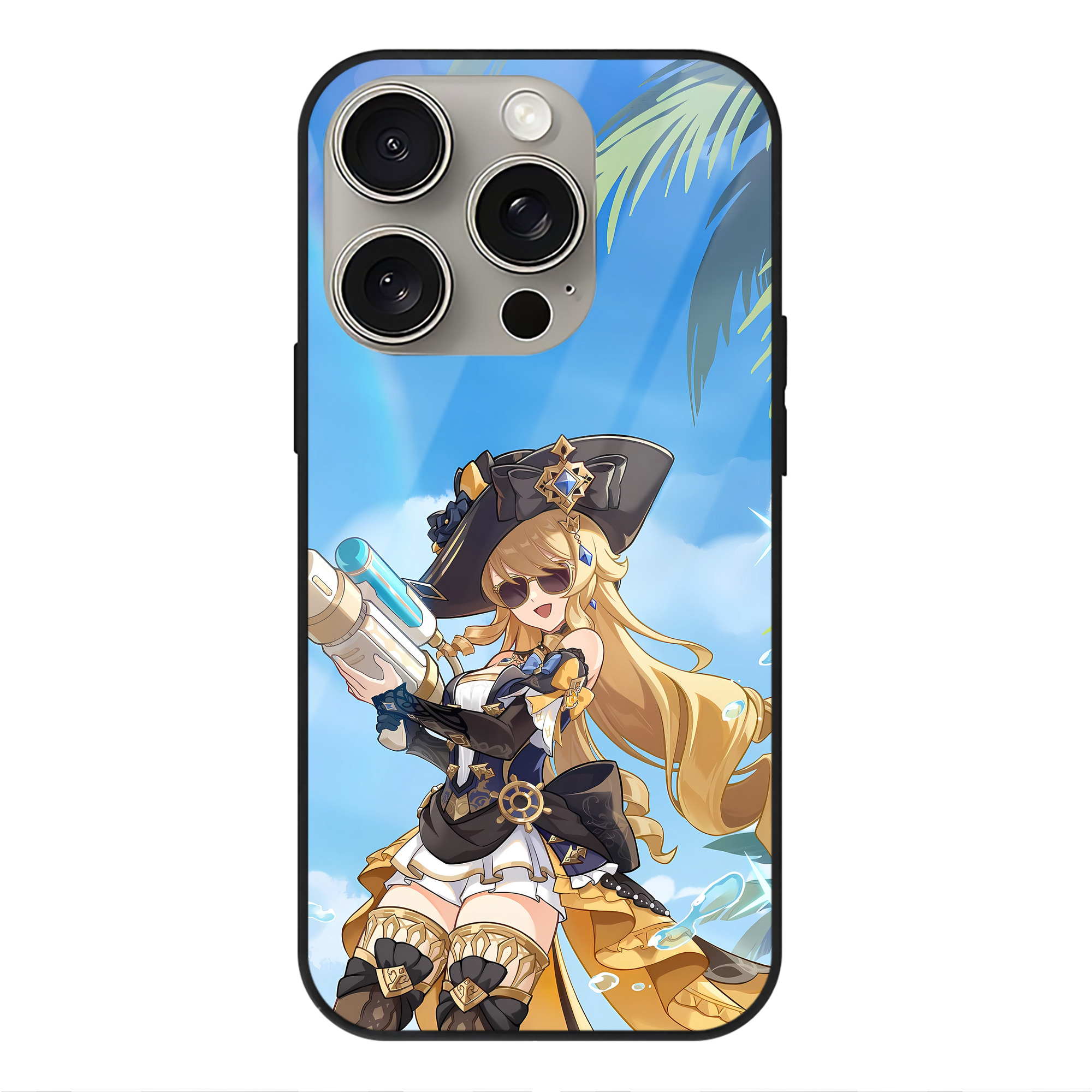 げんし神 genshin 【iPhone15Pro対応】スマホケース 耐衝撃＆黄変防止 背面ガラス
