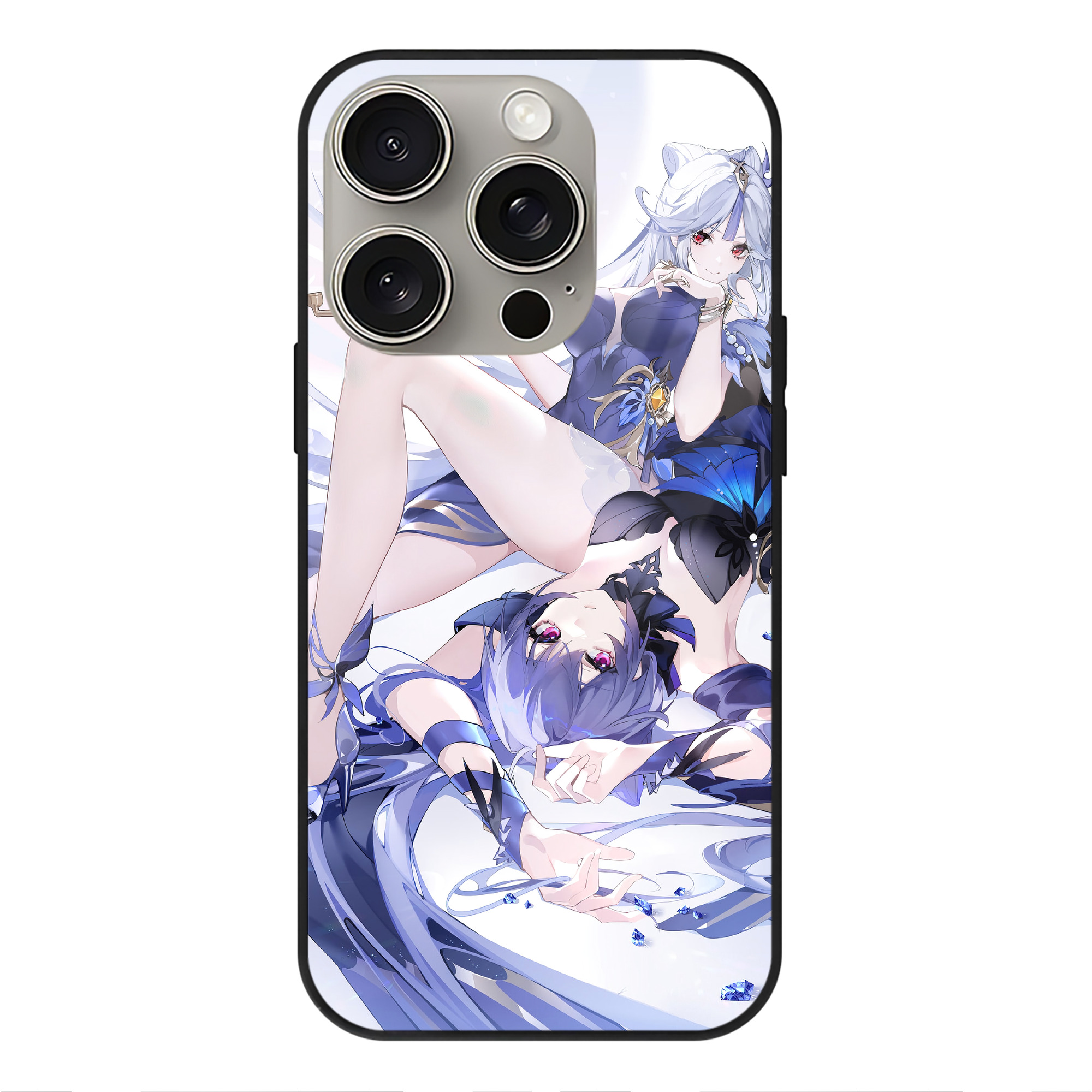 げんし神 genshin 【iPhone15Pro対応】スマホケース 耐衝撃＆黄変防止 背面ガラス