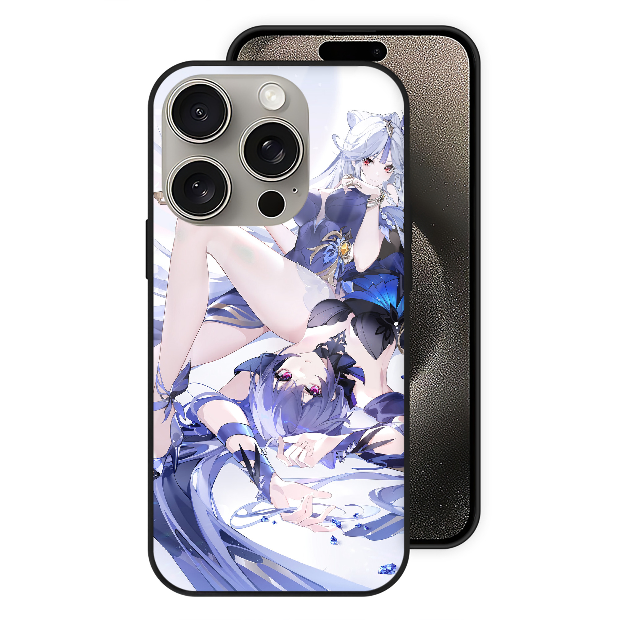 げんし神 genshin 【iPhone15Pro対応】スマホケース 耐衝撃＆黄変防止 背面ガラス