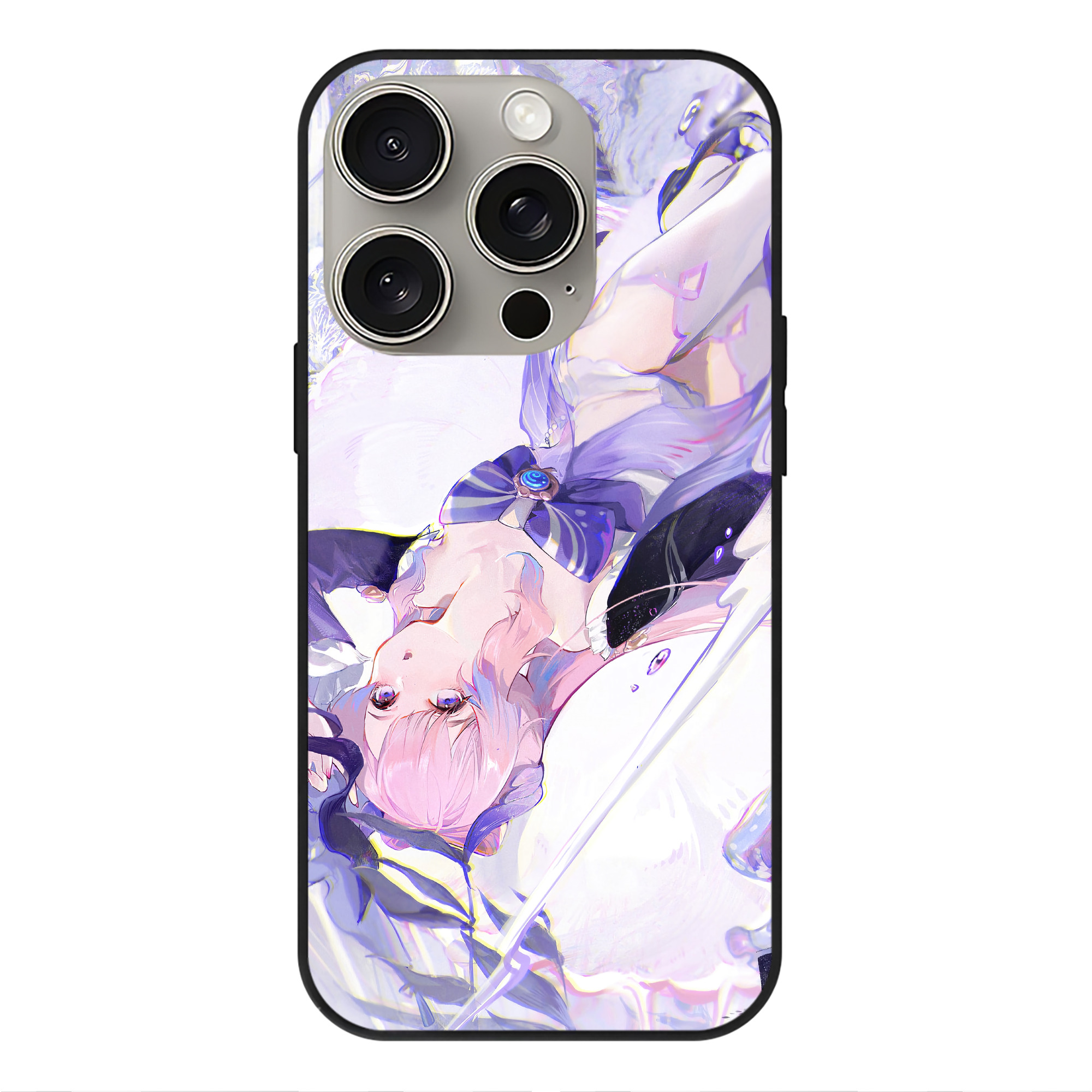 げんし神 genshin 【iPhone15Pro対応】スマホケース 耐衝撃＆黄変防止 背面ガラス