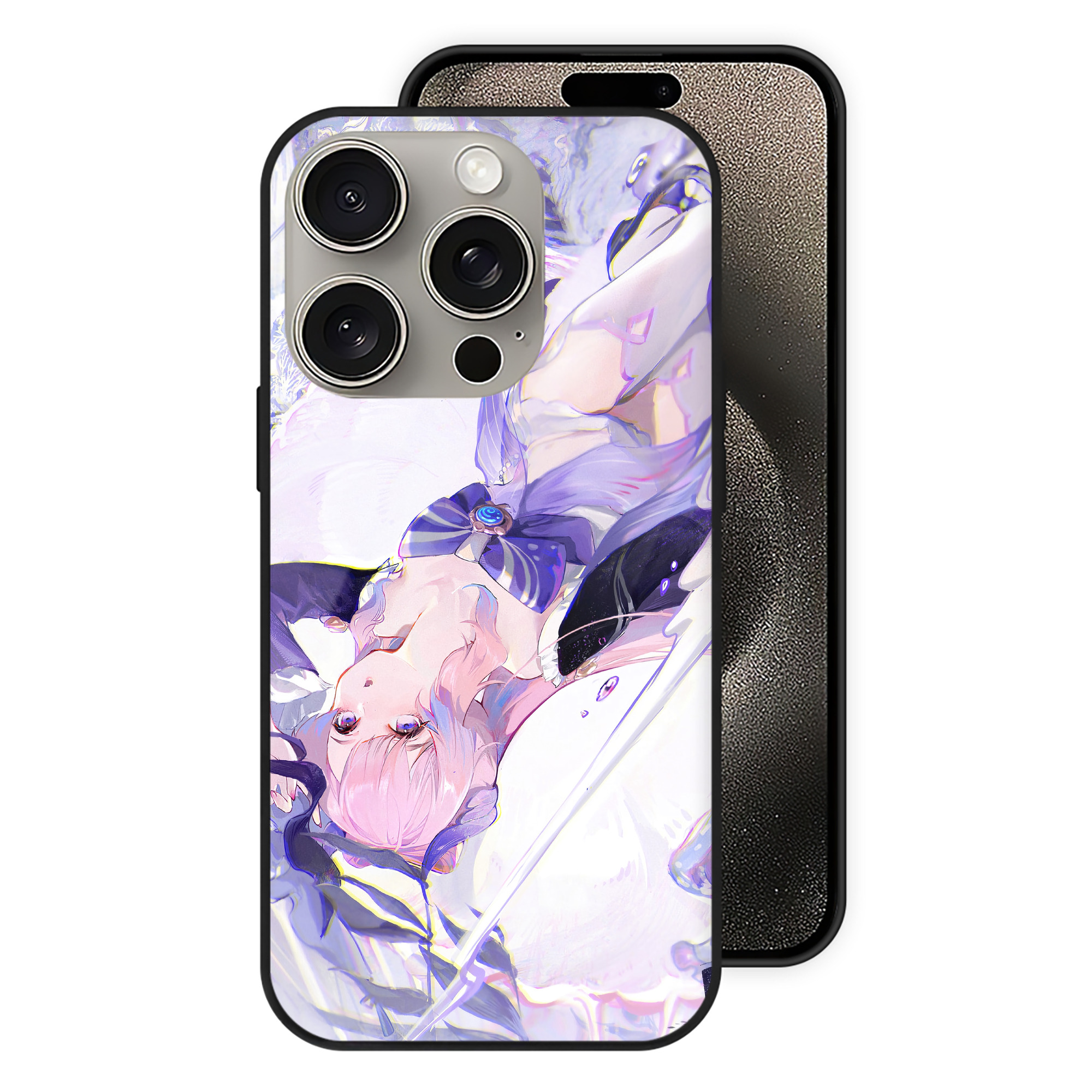 げんし神 genshin 【iPhone15Pro対応】スマホケース 耐衝撃＆黄変防止 背面ガラス