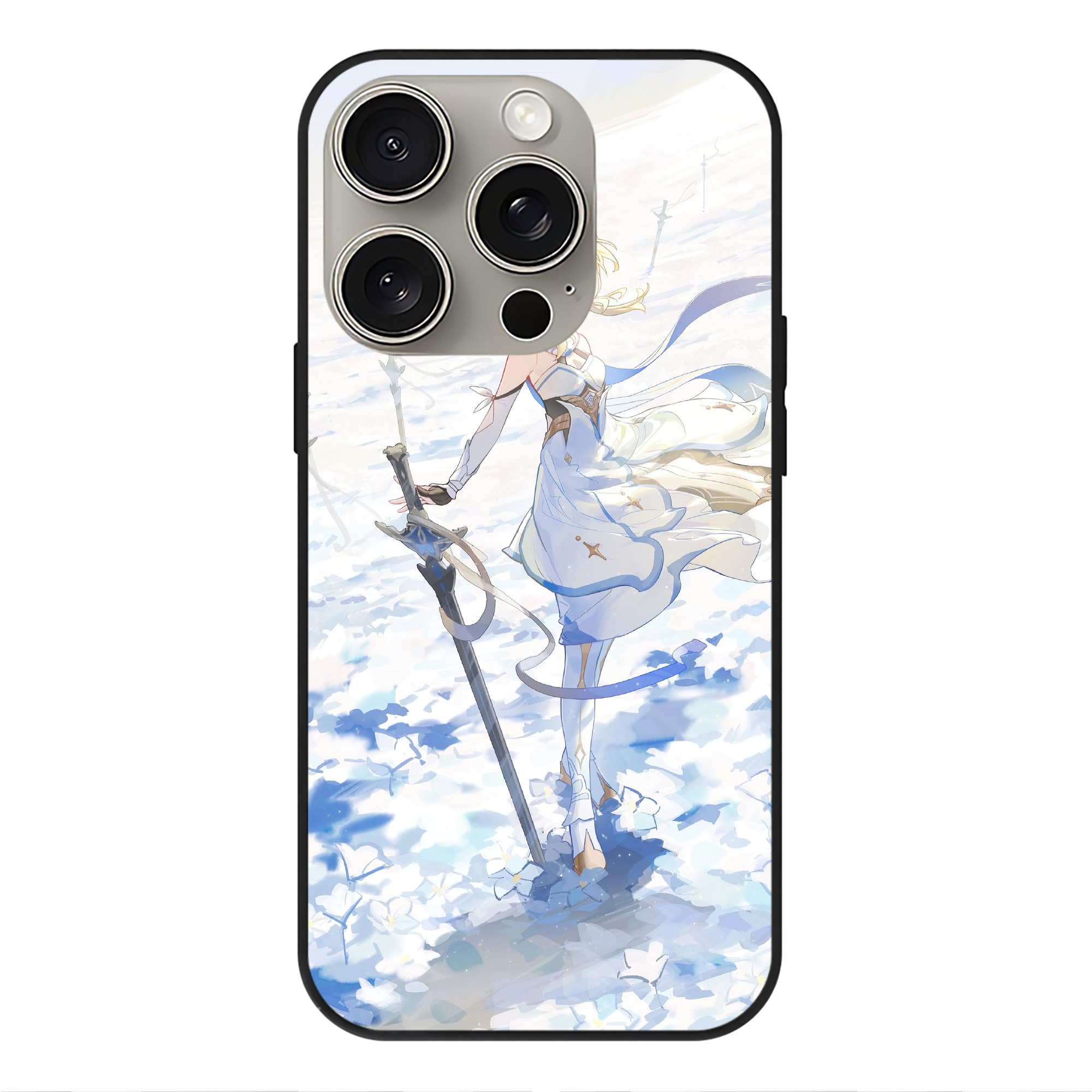 げんし神 genshin 【iPhone15Pro対応】スマホケース 耐衝撃＆黄変防止 背面ガラス