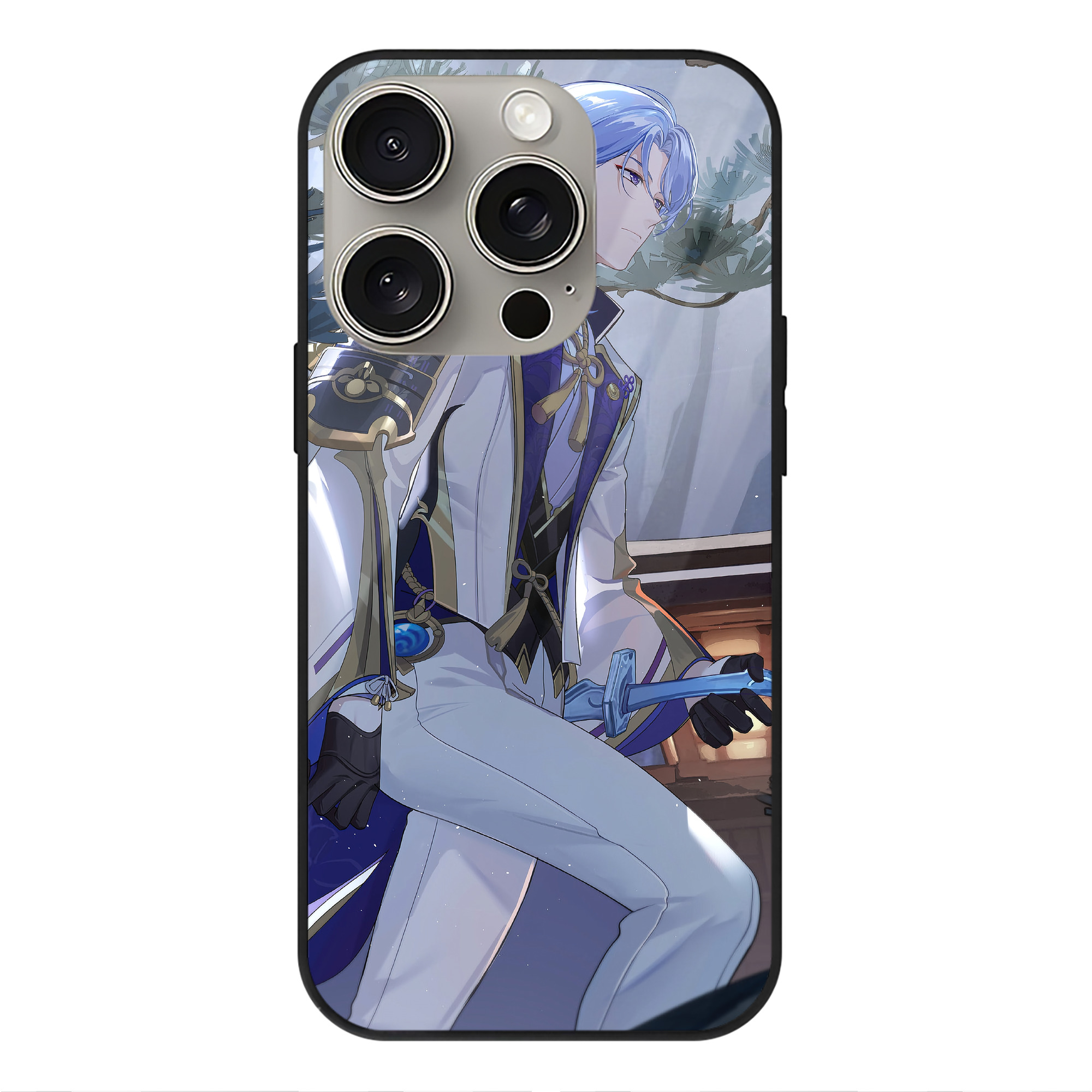 げんし神 genshin 【iPhone15Pro対応】スマホケース 耐衝撃＆黄変防止 背面ガラス