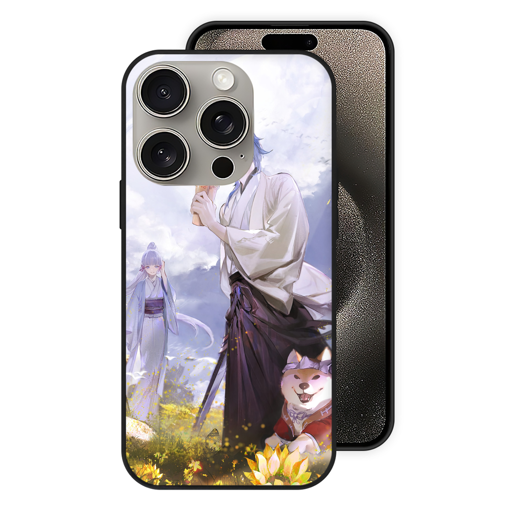 げんし神 genshin 【iPhone15Pro対応】スマホケース 耐衝撃＆黄変防止 背面ガラス