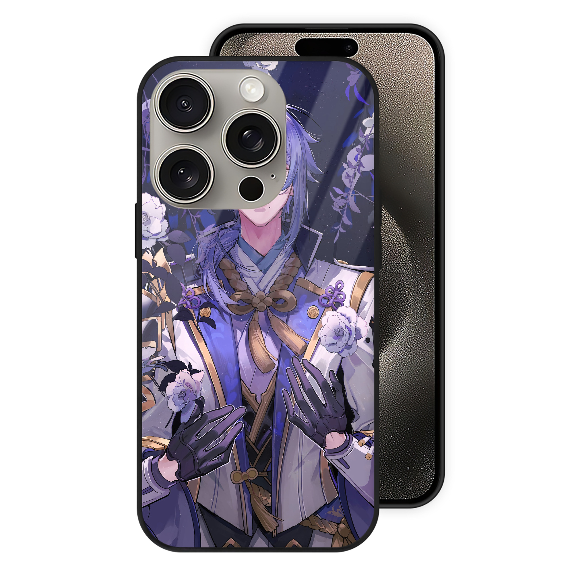 げんし神 genshin 【iPhone15Pro対応】スマホケース 耐衝撃＆黄変防止 背面ガラス