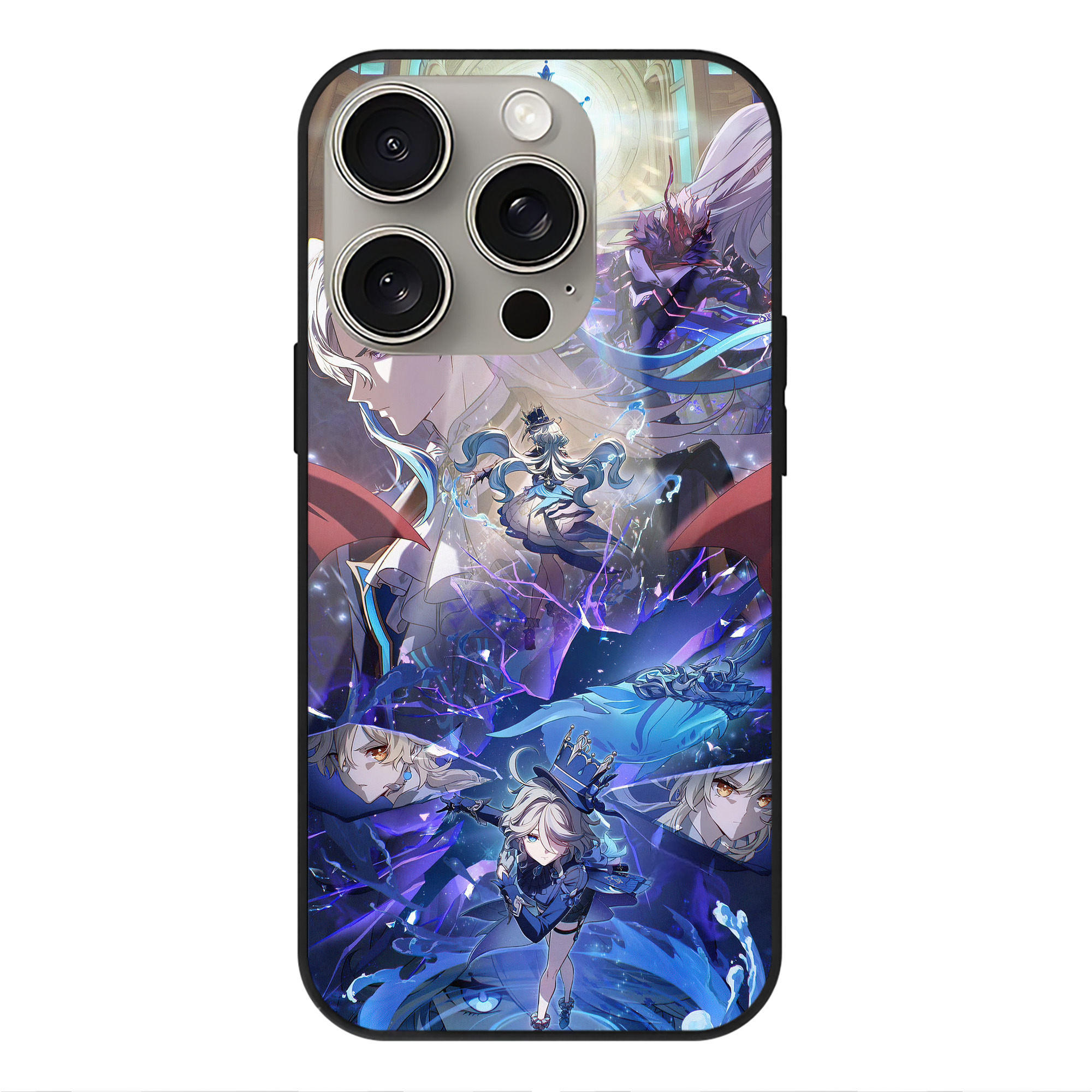 げんし神 genshin 【iPhone15Pro対応】スマホケース 耐衝撃＆黄変防止 背面ガラス