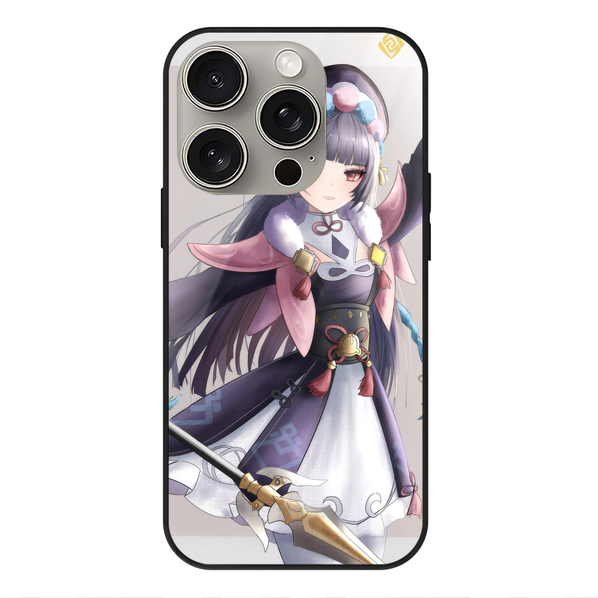 げんし神 genshin 【iPhone15Pro対応】スマホケース 耐衝撃＆黄変防止 背面ガラス