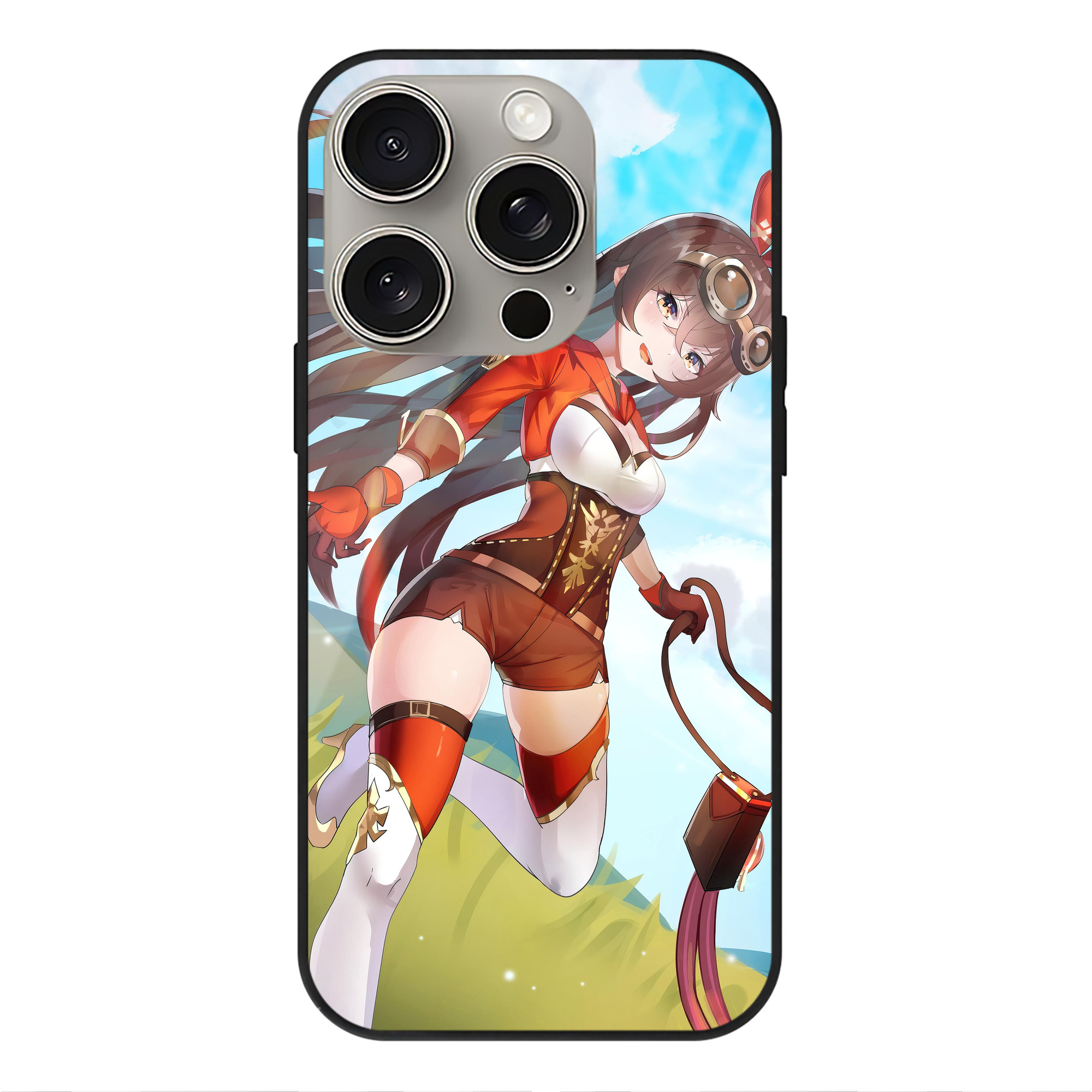 げんし神 genshin 【iPhone15Pro対応】スマホケース 耐衝撃＆黄変防止 背面ガラス