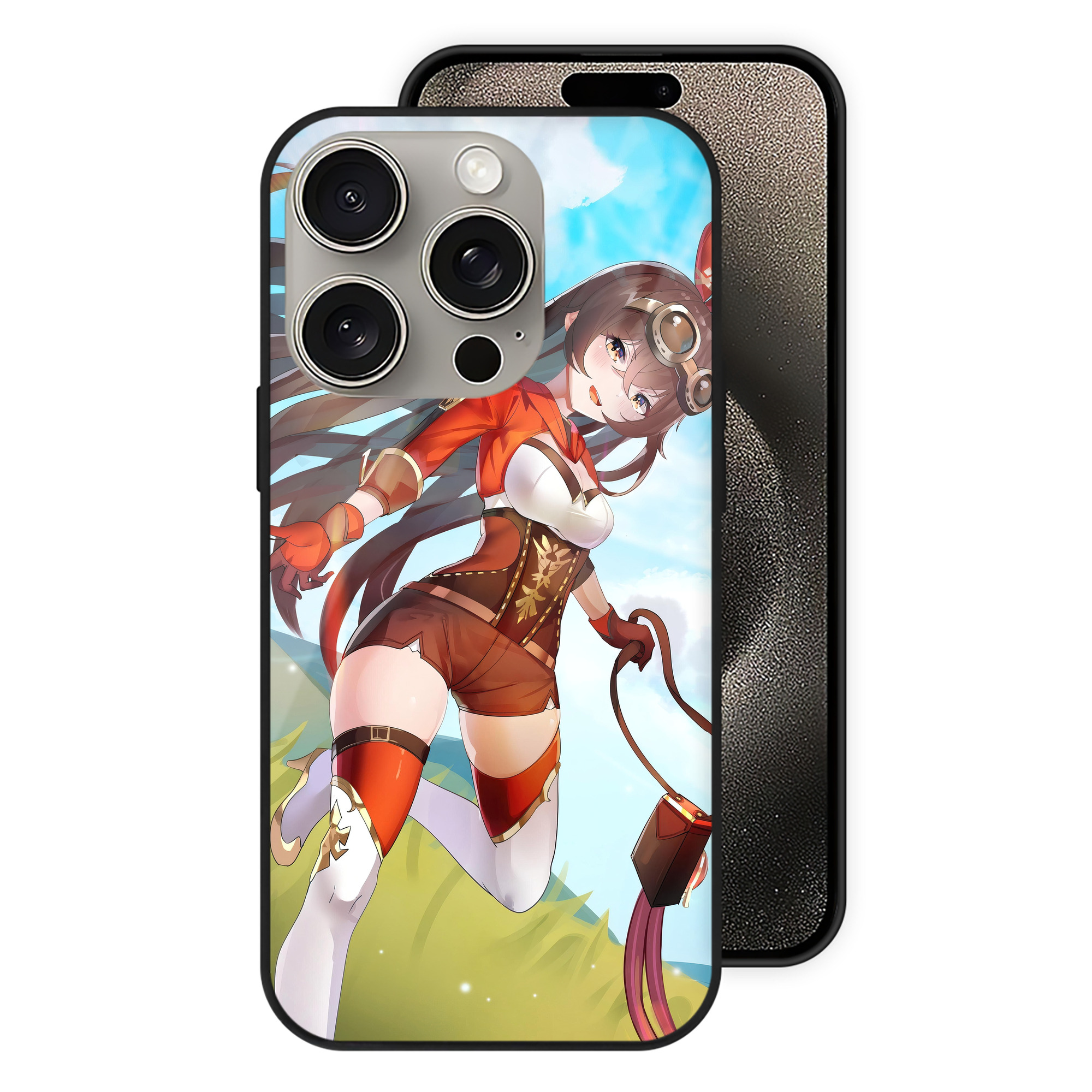 げんし神 genshin 【iPhone15Pro対応】スマホケース 耐衝撃＆黄変防止 背面ガラス