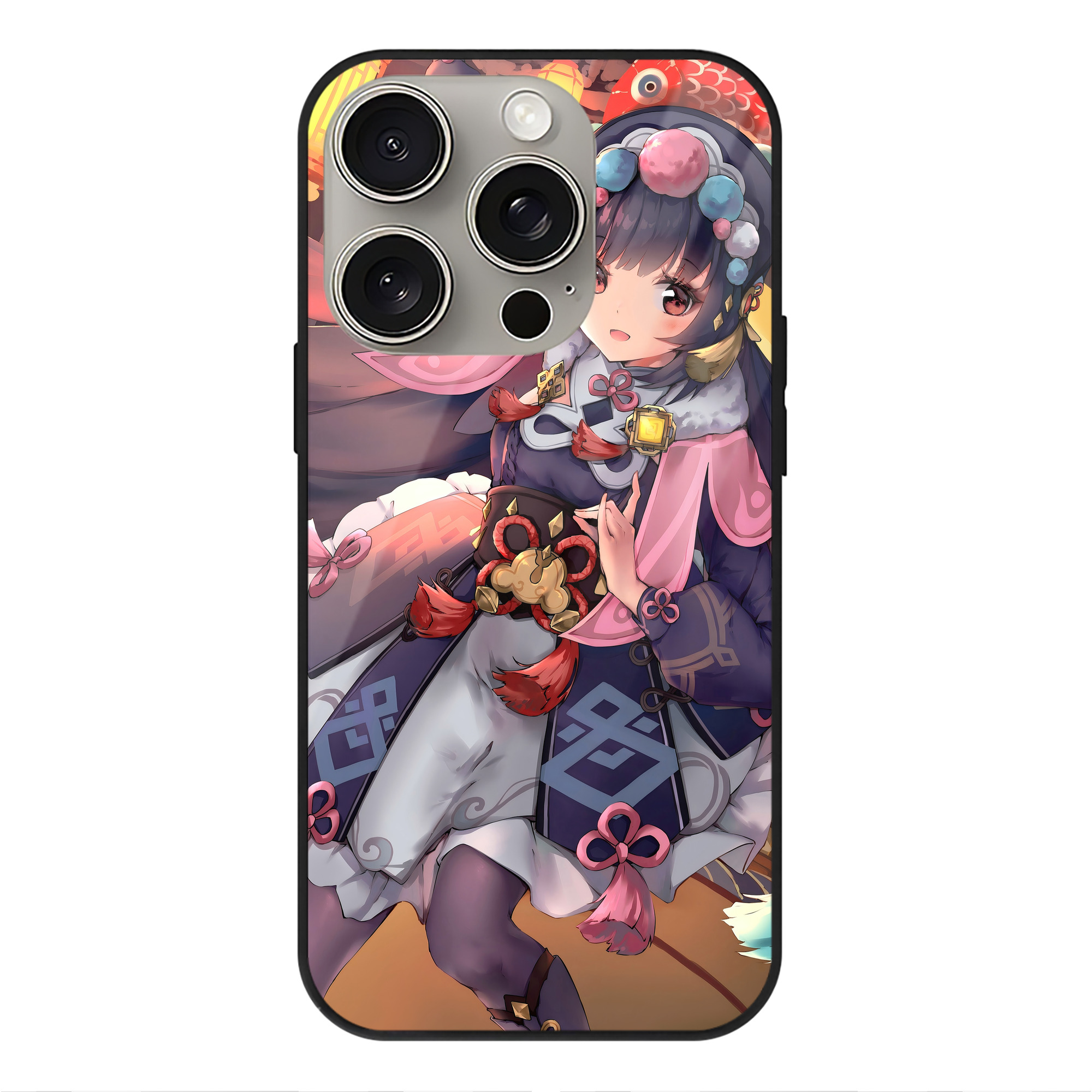 げんし神 genshin 【iPhone15Pro対応】スマホケース 耐衝撃＆黄変防止 背面ガラス