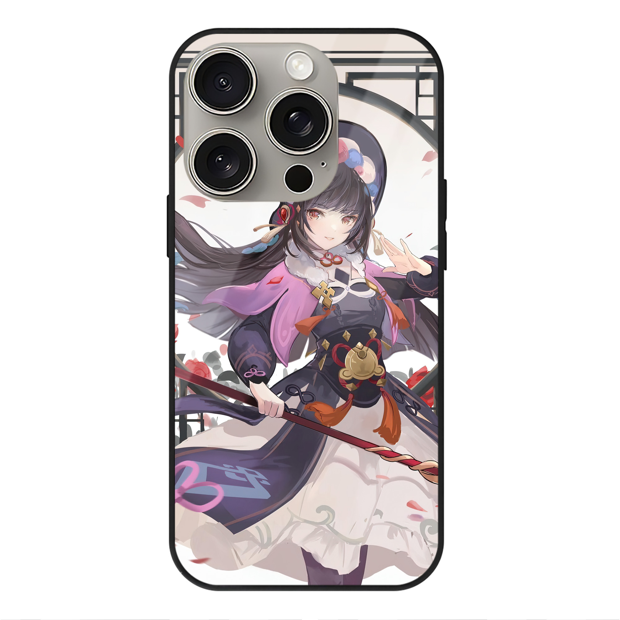 げんし神 genshin 【iPhone15Pro対応】スマホケース 耐衝撃＆黄変防止 背面ガラス