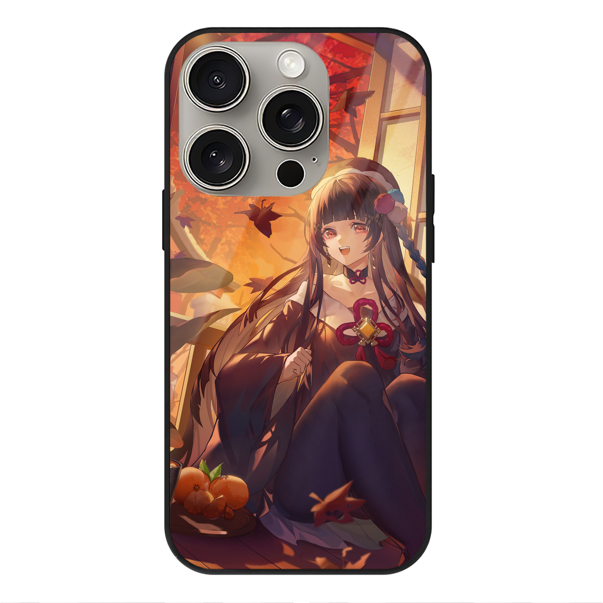 げんし神 genshin 【iPhone15Pro対応】スマホケース 耐衝撃＆黄変防止 背面ガラス