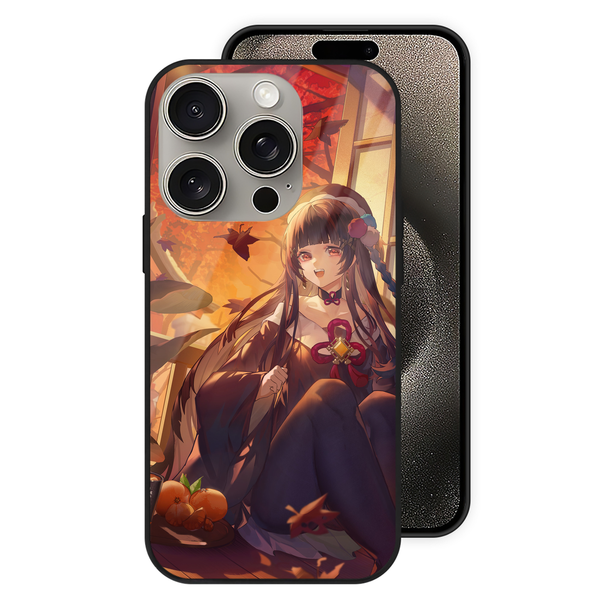 げんし神 genshin 【iPhone15Pro対応】スマホケース 耐衝撃＆黄変防止 背面ガラス