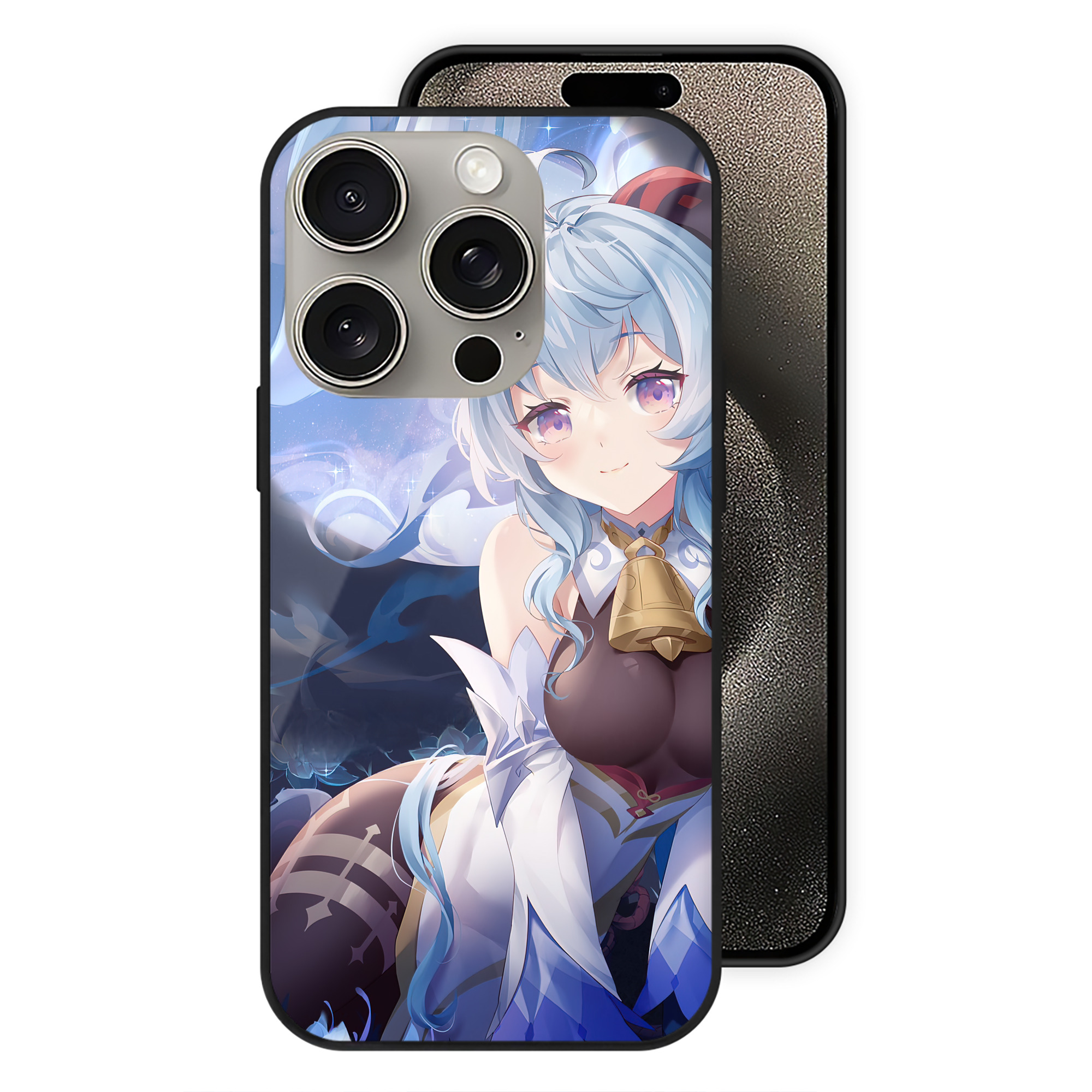 げんし神 genshin 【iPhone15Pro対応】スマホケース 耐衝撃＆黄変防止 背面ガラス