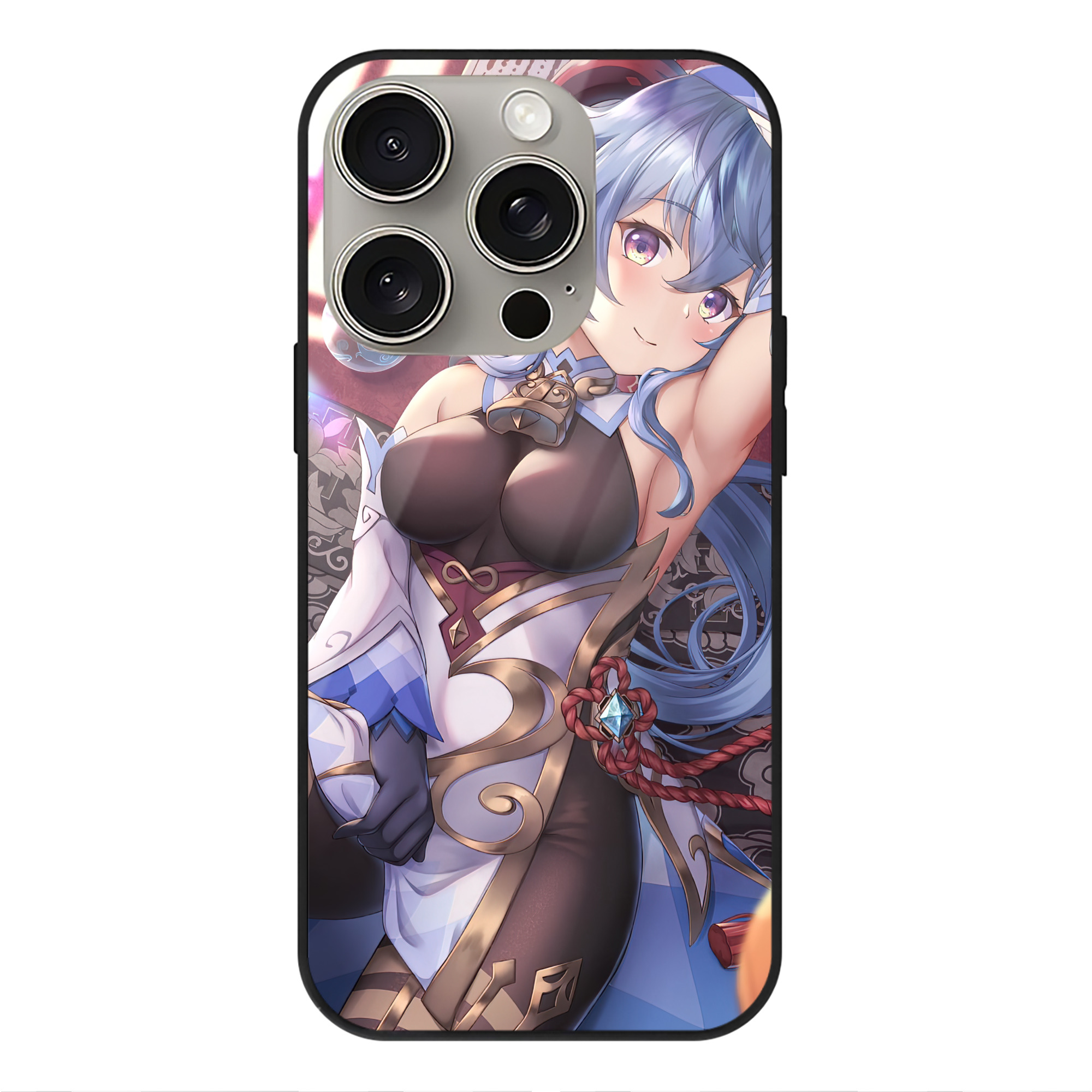 げんし神 genshin 【iPhone15Pro対応】スマホケース 耐衝撃＆黄変防止 背面ガラス