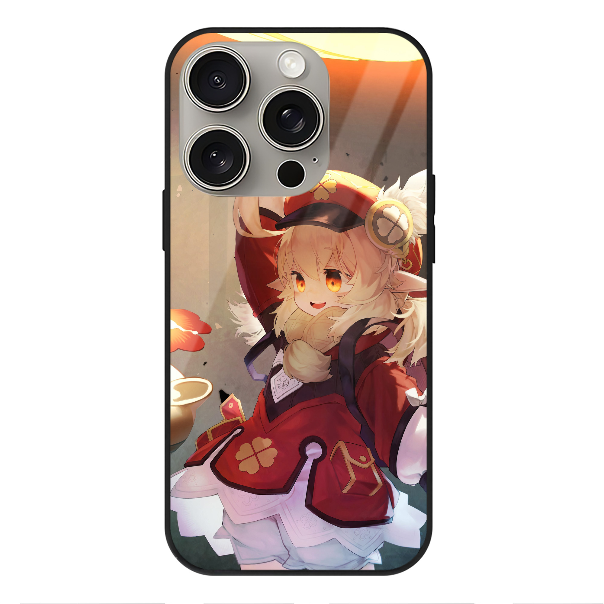 げんし神 genshin 【iPhone15Pro対応】スマホケース 耐衝撃＆黄変防止 背面ガラス