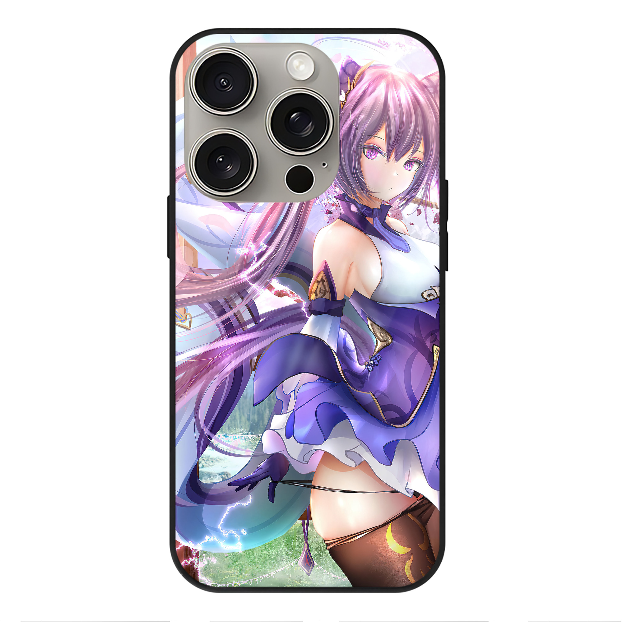 げんし神 genshin 【iPhone15Pro対応】スマホケース 耐衝撃＆黄変防止 背面ガラス