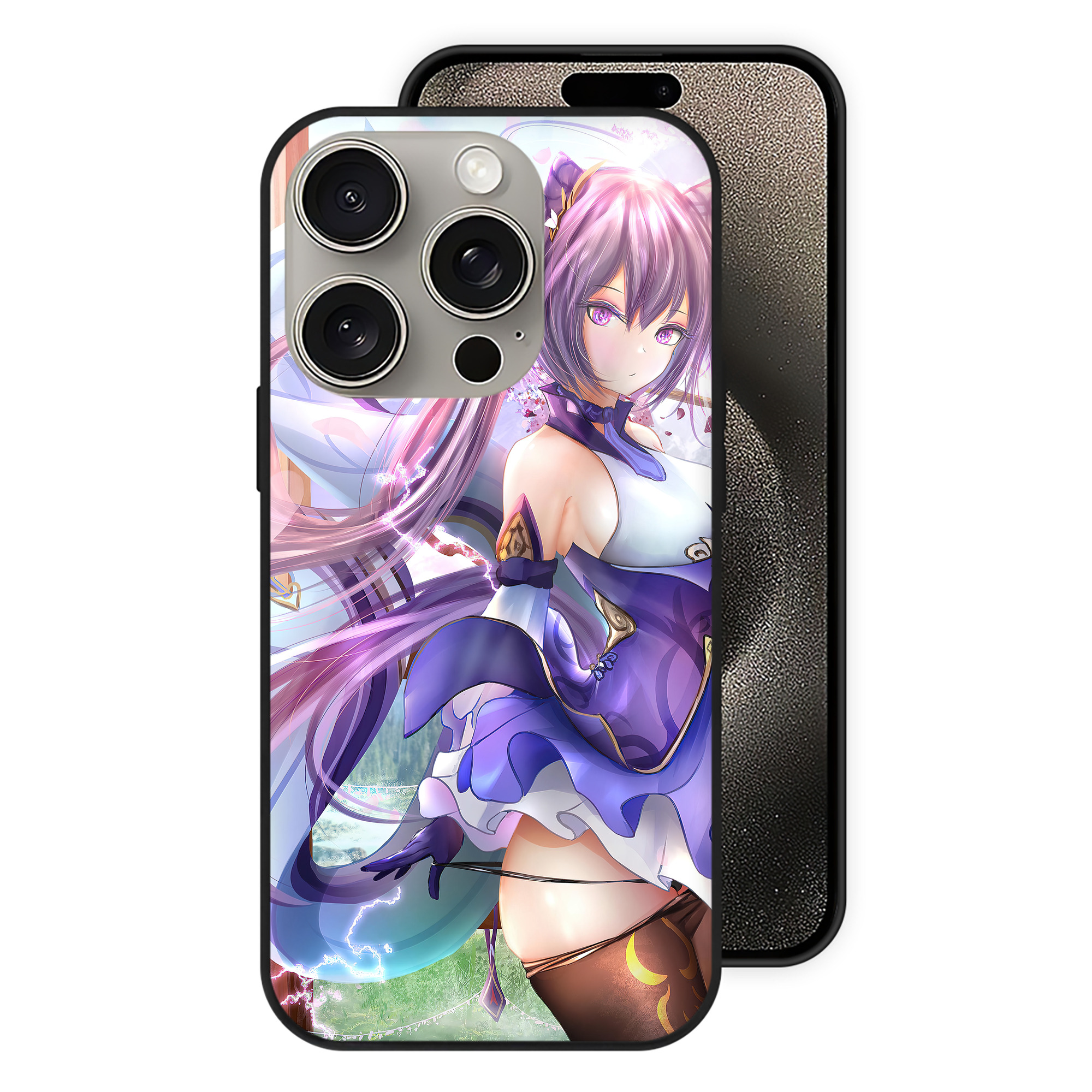 げんし神 genshin 【iPhone15Pro対応】スマホケース 耐衝撃＆黄変防止 背面ガラス