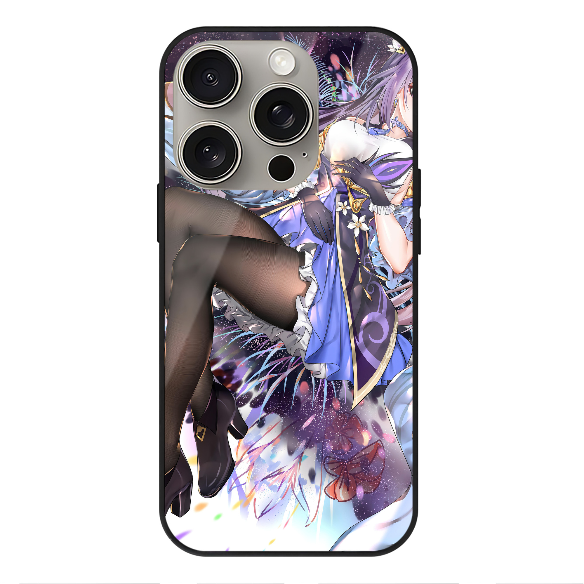 げんし神 genshin 【iPhone15Pro対応】スマホケース 耐衝撃＆黄変防止 背面ガラス