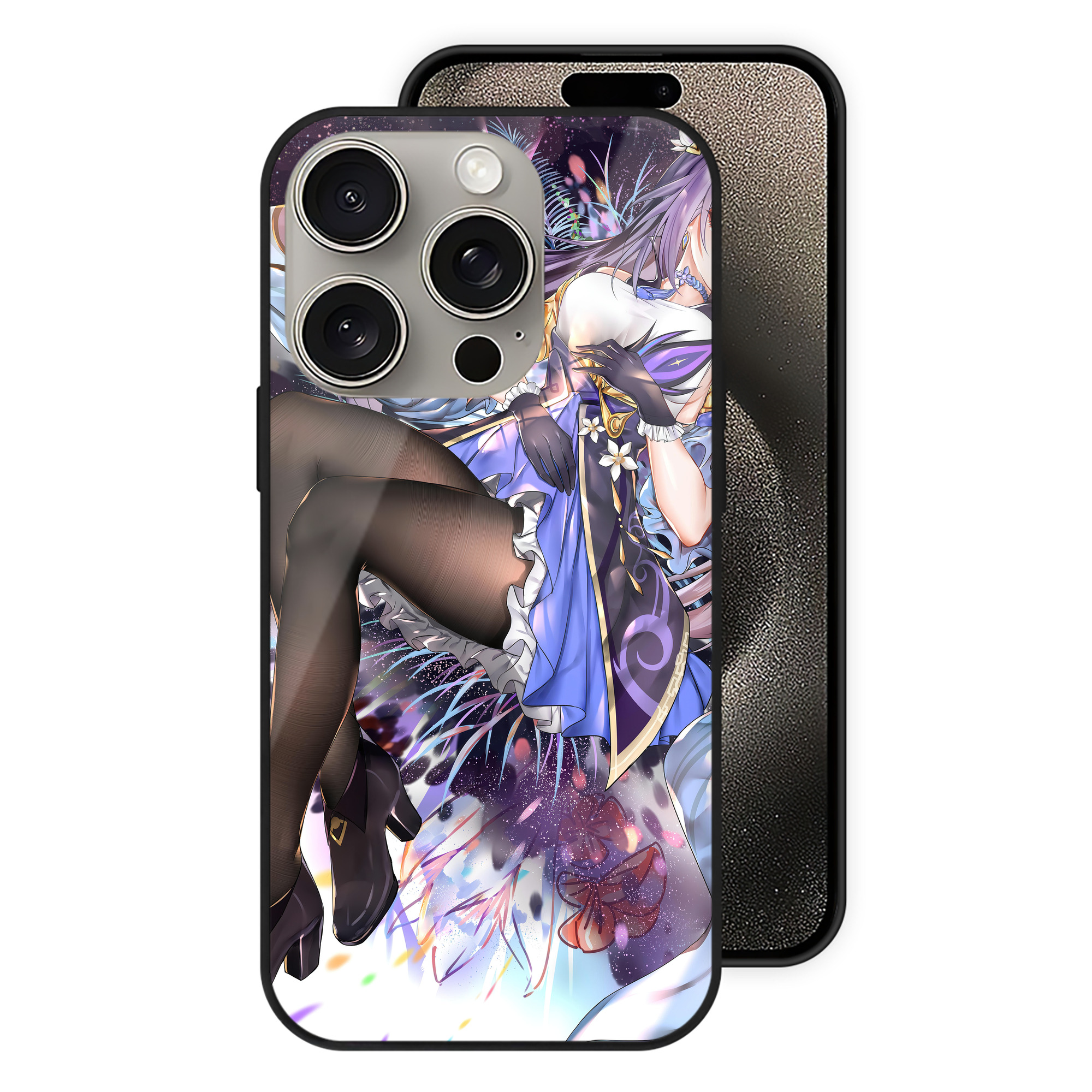 げんし神 genshin 【iPhone15Pro対応】スマホケース 耐衝撃＆黄変防止 背面ガラス
