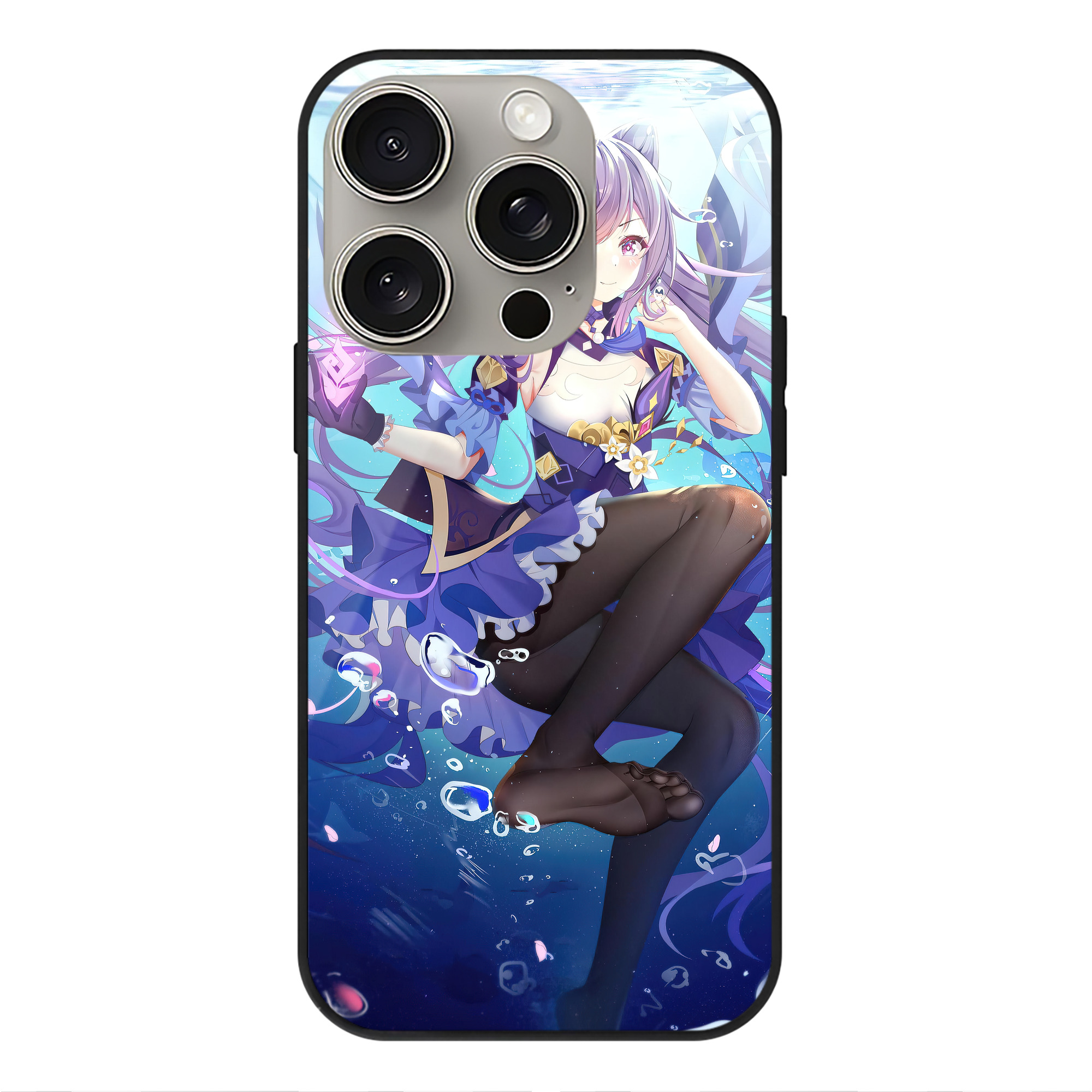 げんし神 genshin 【iPhone15Pro対応】スマホケース 耐衝撃＆黄変防止 背面ガラス