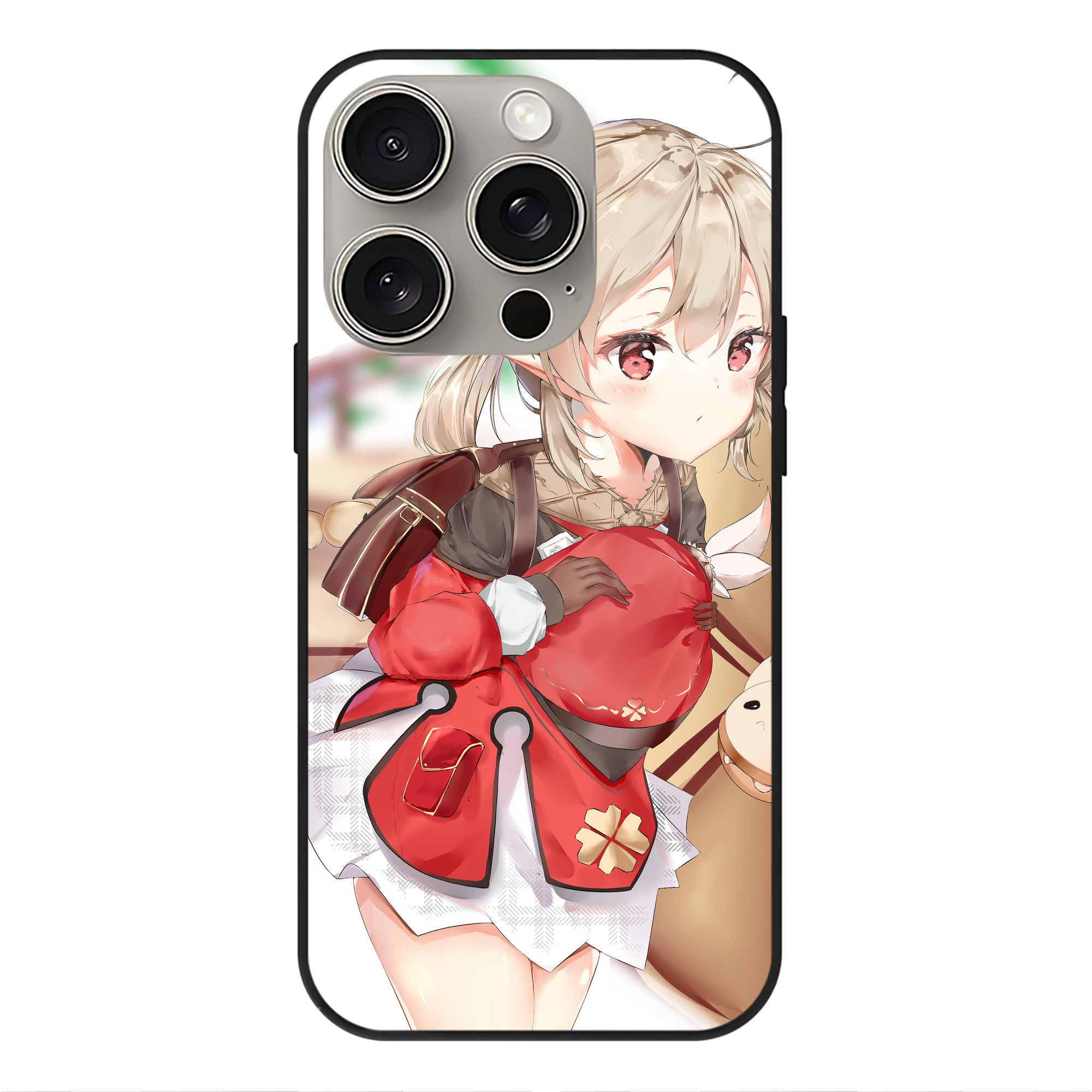 げんし神 genshin 【iPhone15Pro対応】スマホケース 耐衝撃＆黄変防止 背面ガラス