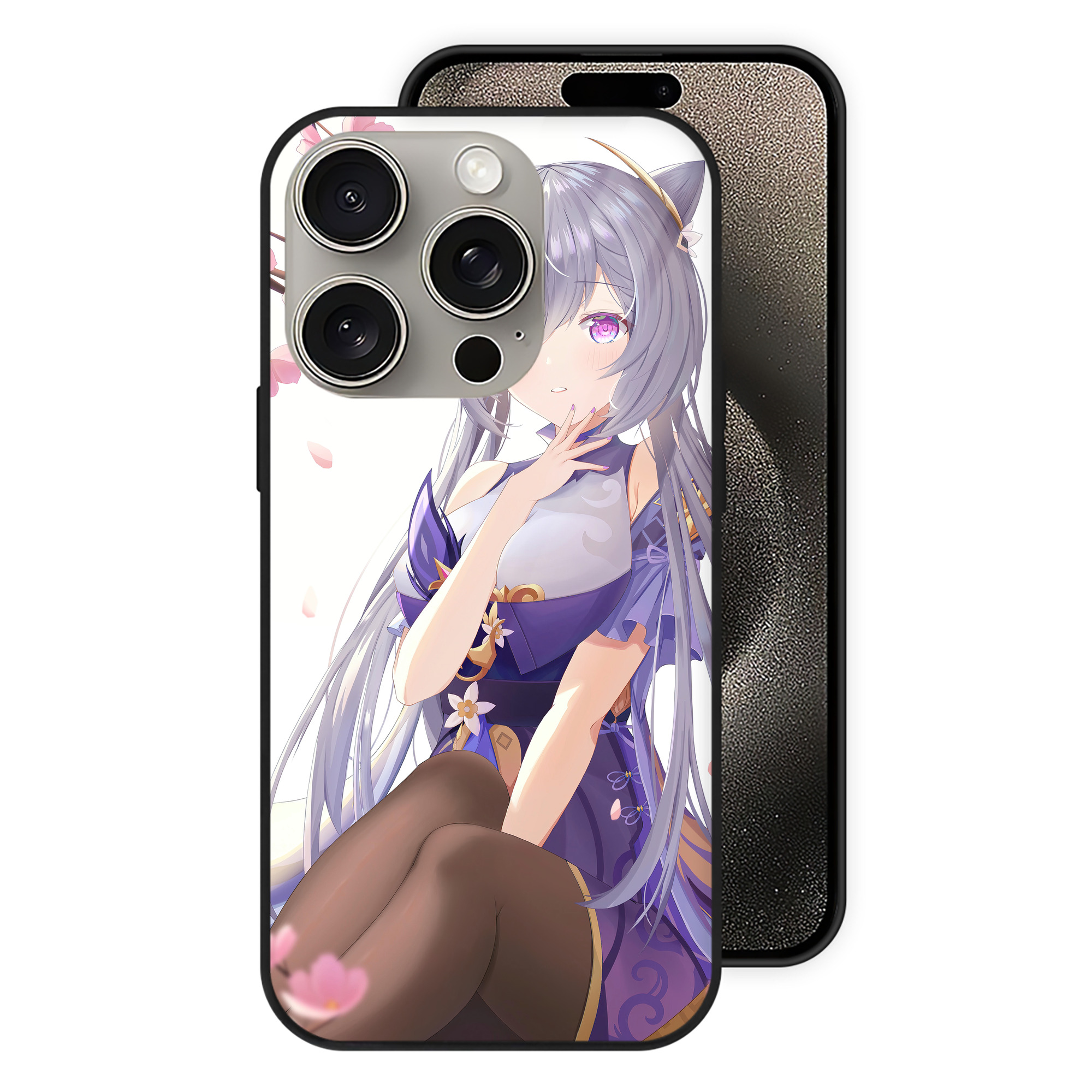 げんし神 genshin 【iPhone15Pro対応】スマホケース 耐衝撃＆黄変防止 背面ガラス