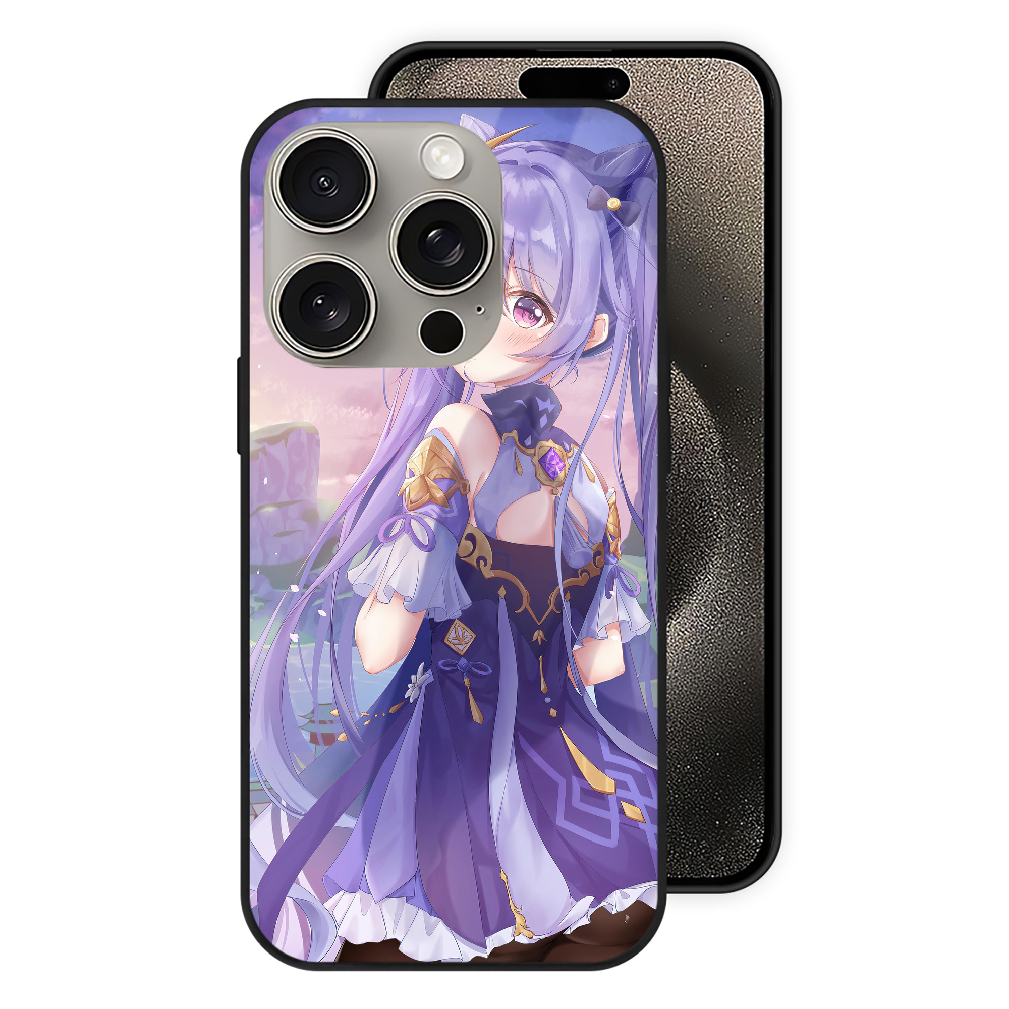 げんし神 genshin 【iPhone15Pro対応】スマホケース 耐衝撃＆黄変防止 背面ガラス