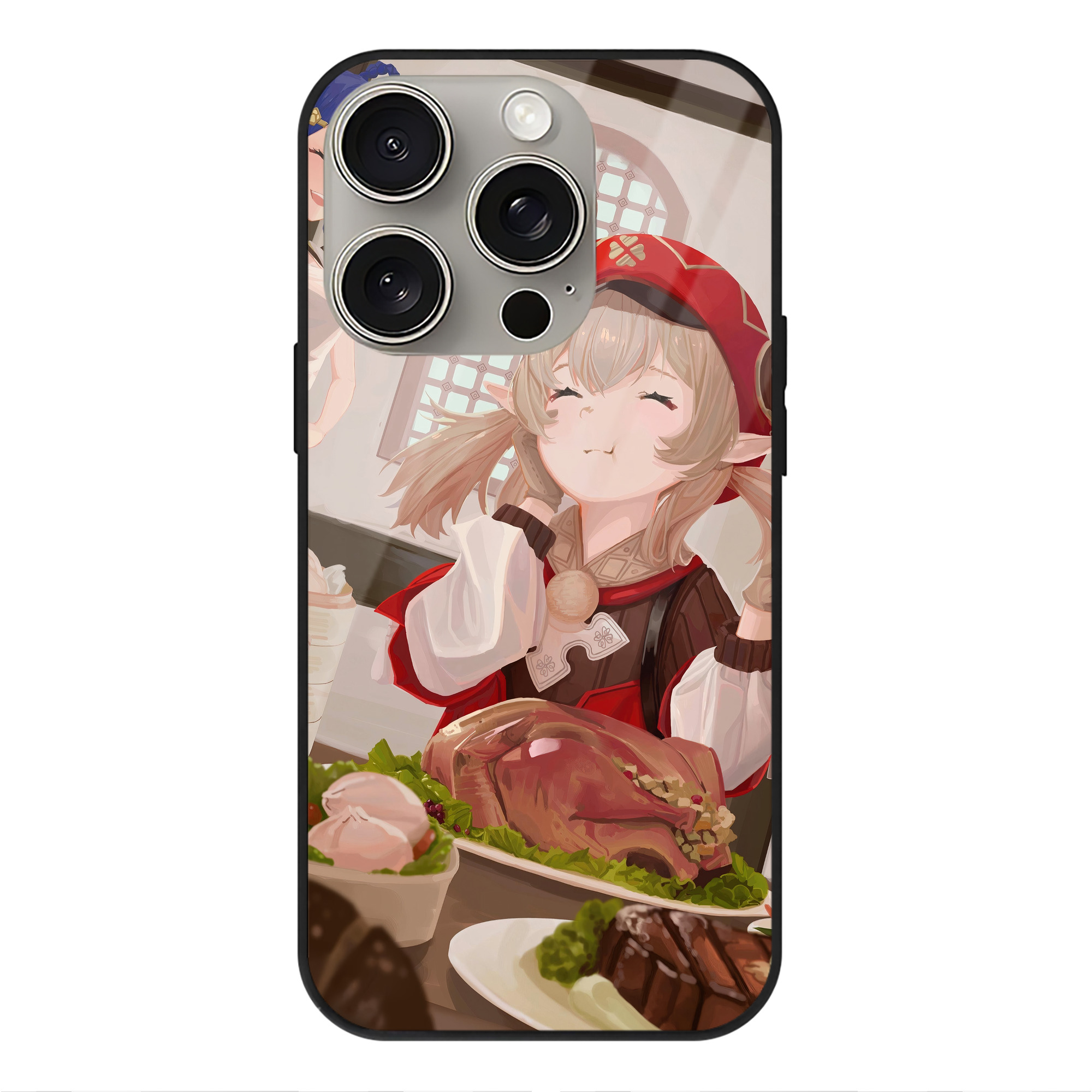 げんし神 genshin 【iPhone15Pro対応】スマホケース 耐衝撃＆黄変防止 背面ガラス