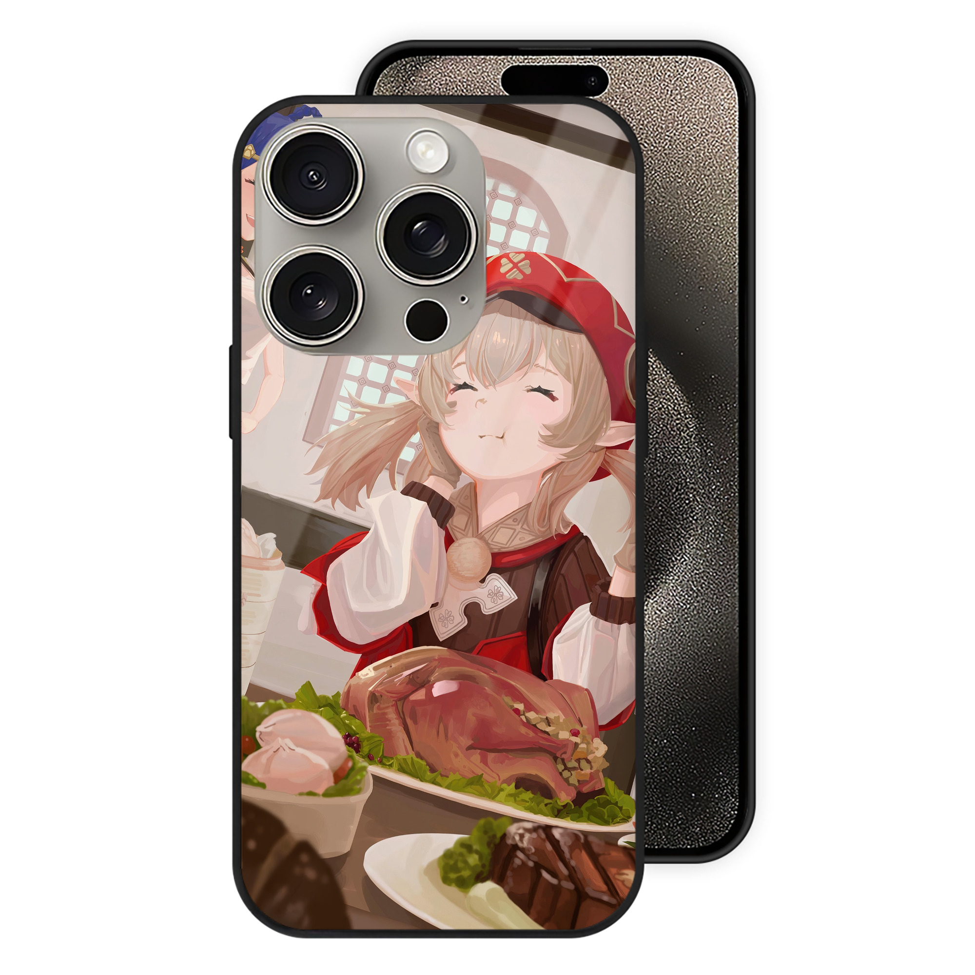 げんし神 genshin 【iPhone15Pro対応】スマホケース 耐衝撃＆黄変防止 背面ガラス