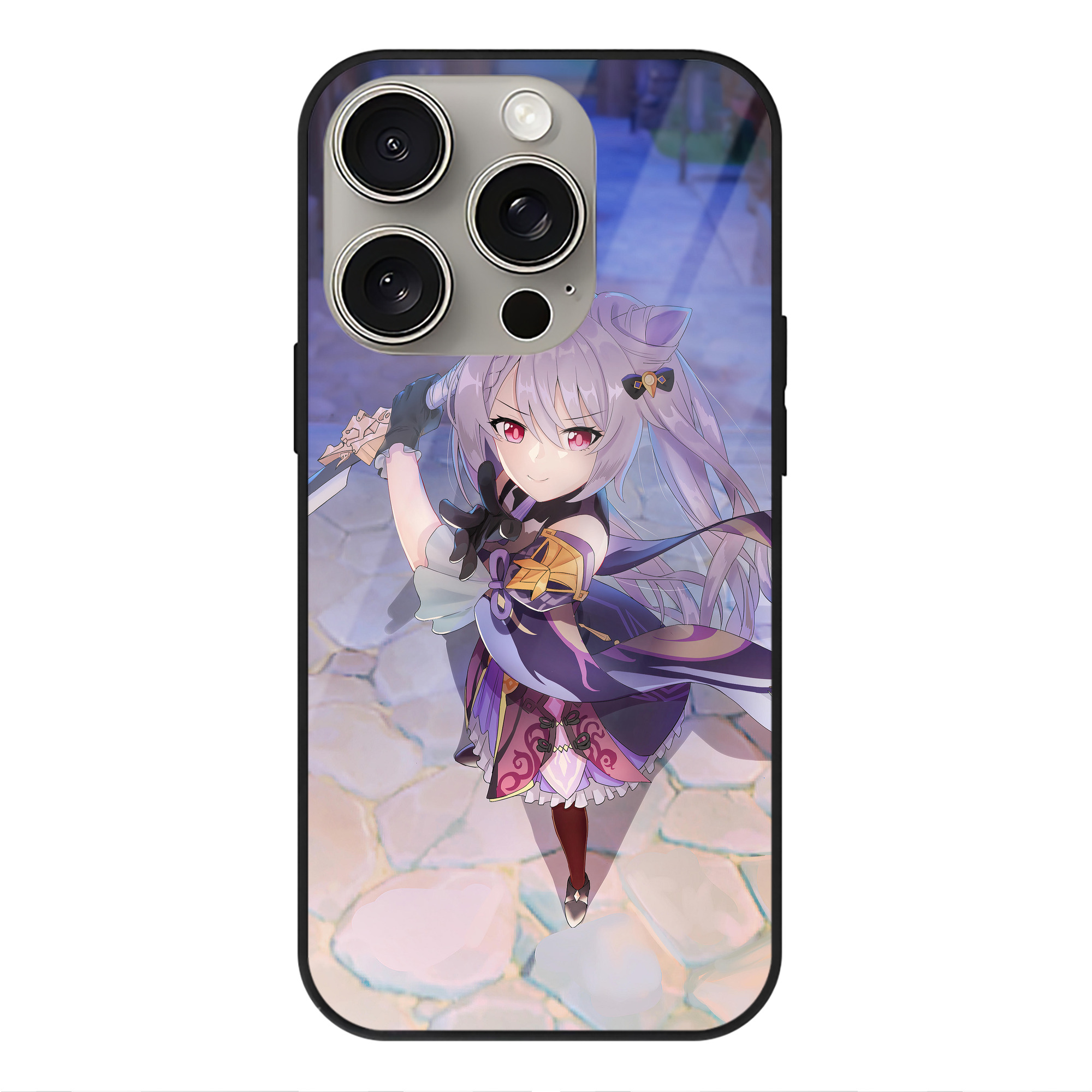 げんし神 genshin 【iPhone15Pro対応】スマホケース 耐衝撃＆黄変防止 背面ガラス