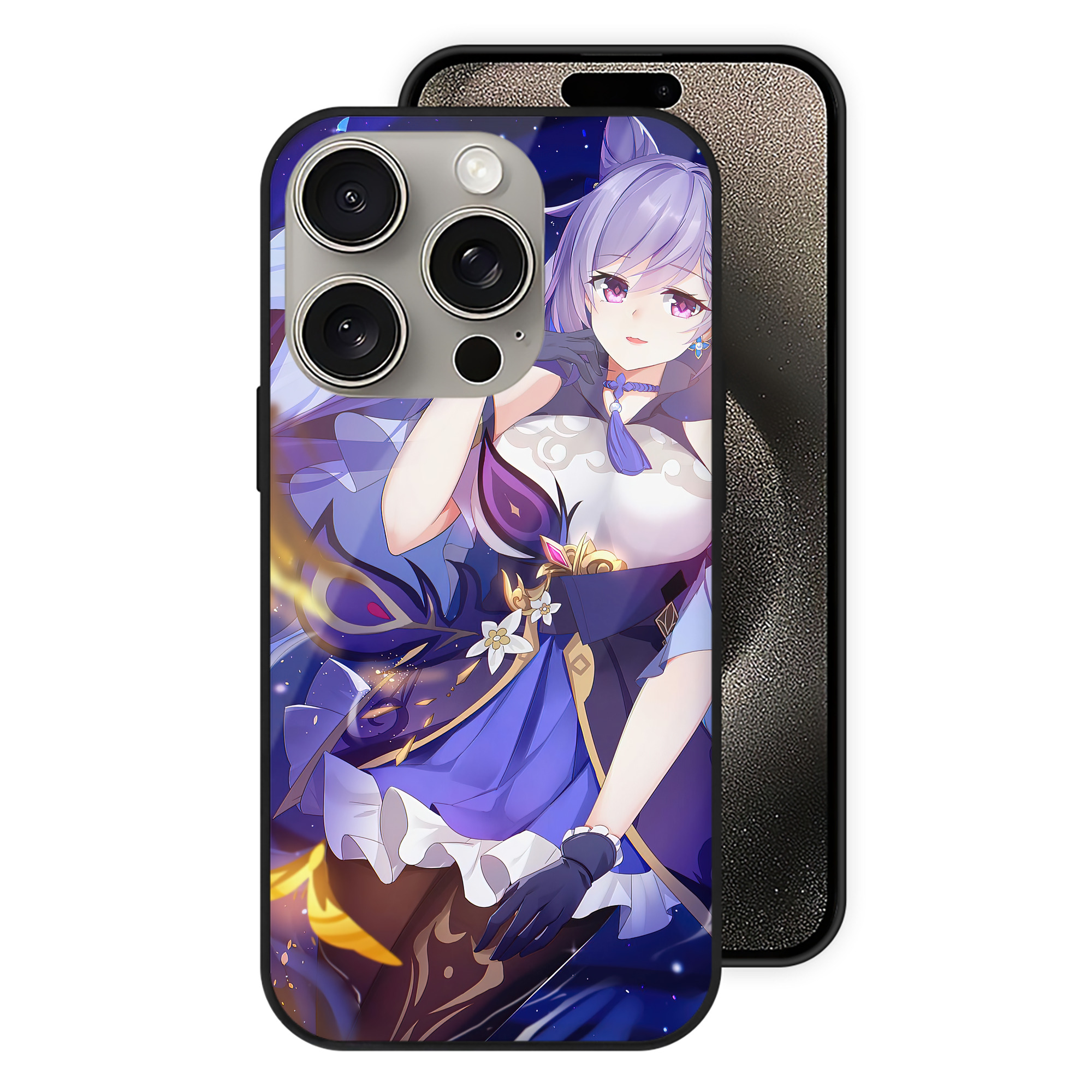 げんし神 genshin 【iPhone15Pro対応】スマホケース 耐衝撃＆黄変防止 背面ガラス
