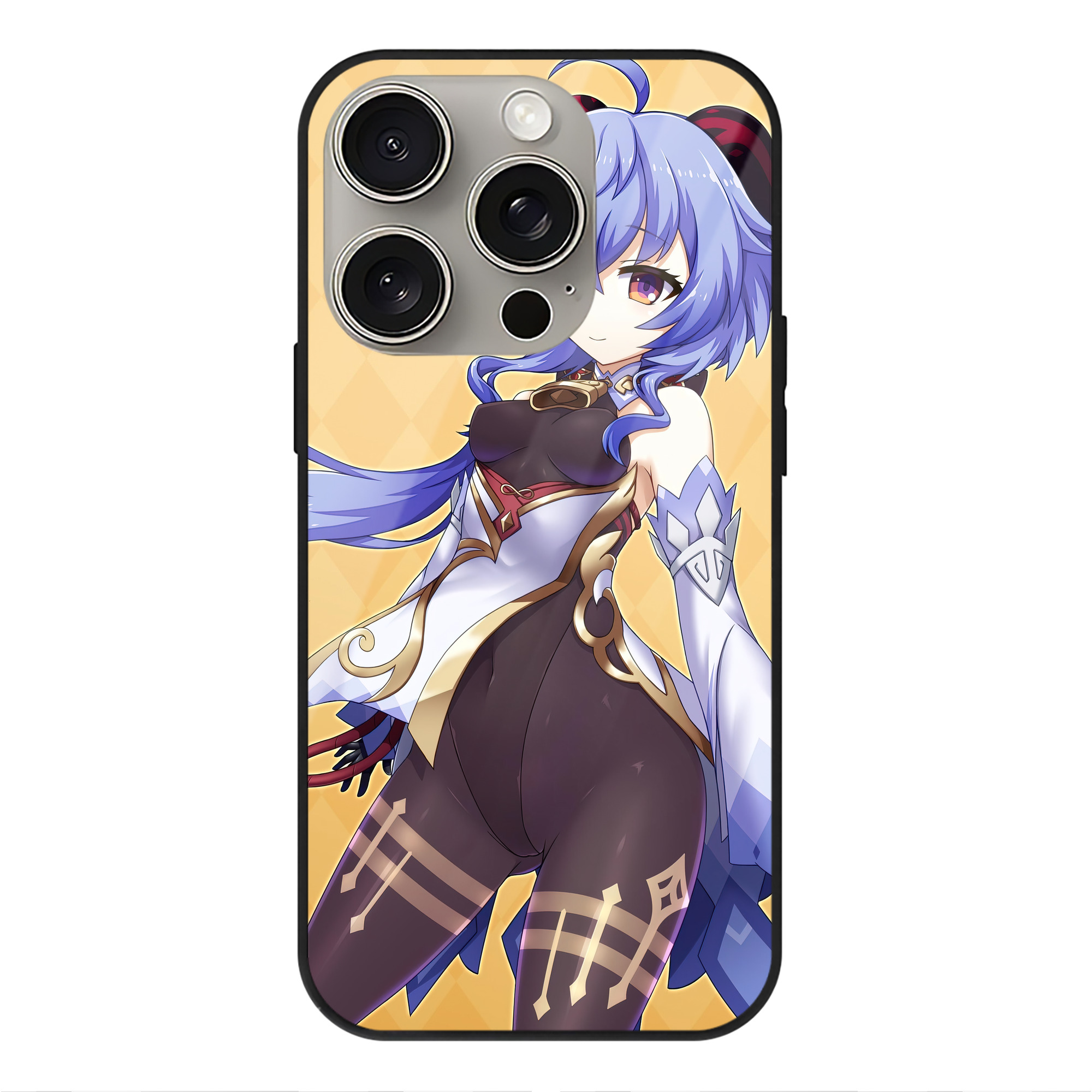 げんし神 genshin 【iPhone15Pro対応】スマホケース 耐衝撃＆黄変防止 背面ガラス