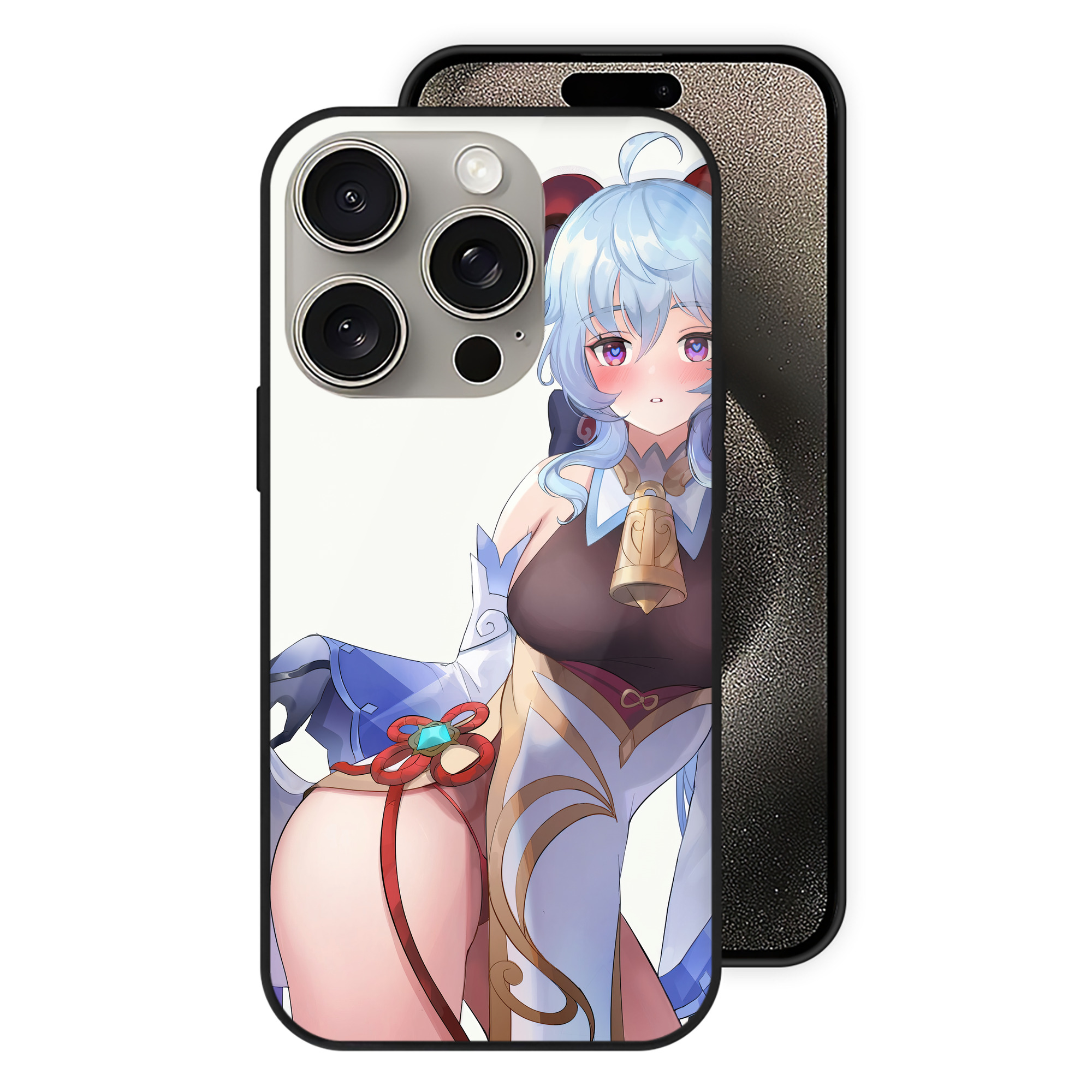 げんし神 genshin 【iPhone15Pro対応】スマホケース 耐衝撃＆黄変防止 背面ガラス