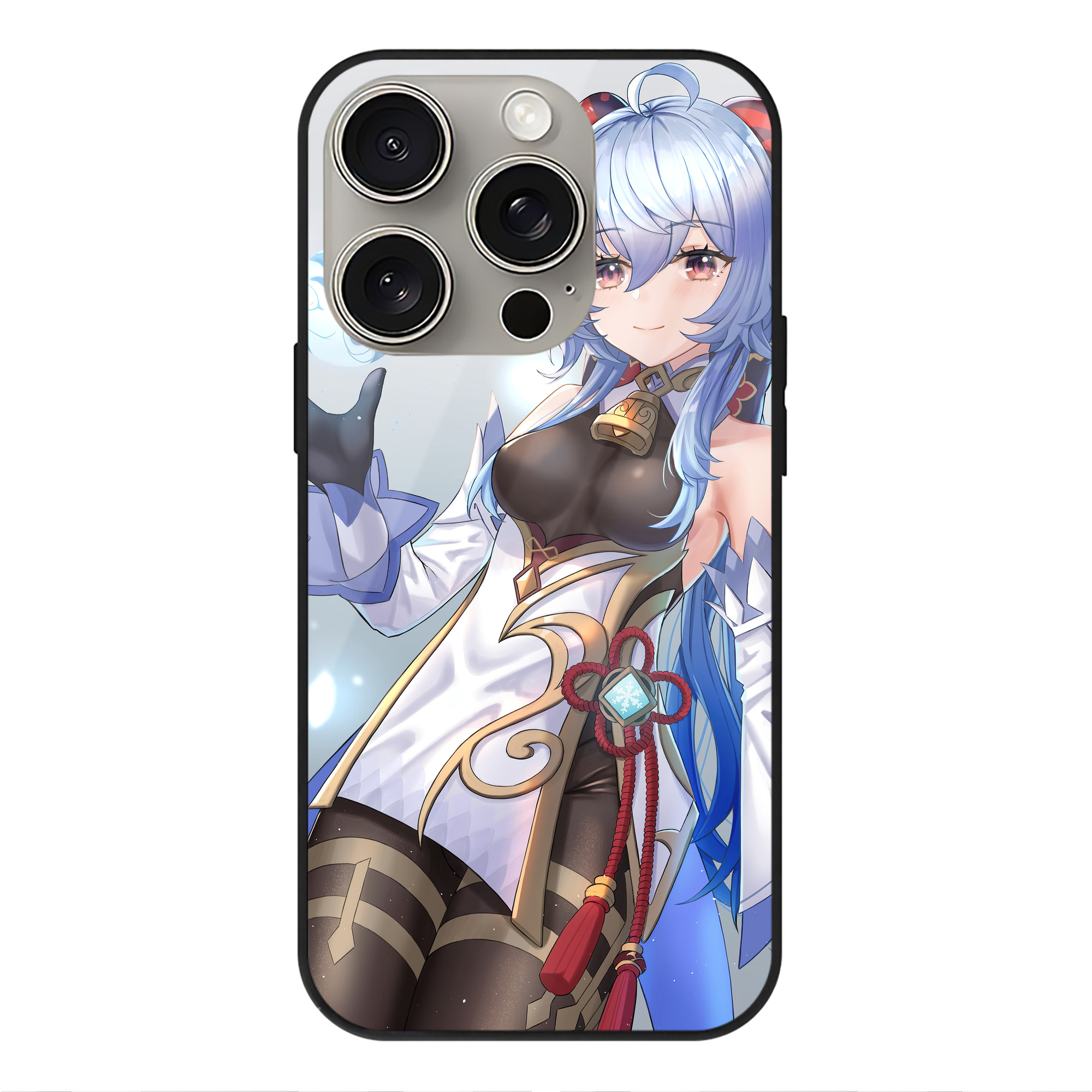 げんし神 genshin 【iPhone15Pro対応】スマホケース 耐衝撃＆黄変防止 背面ガラス