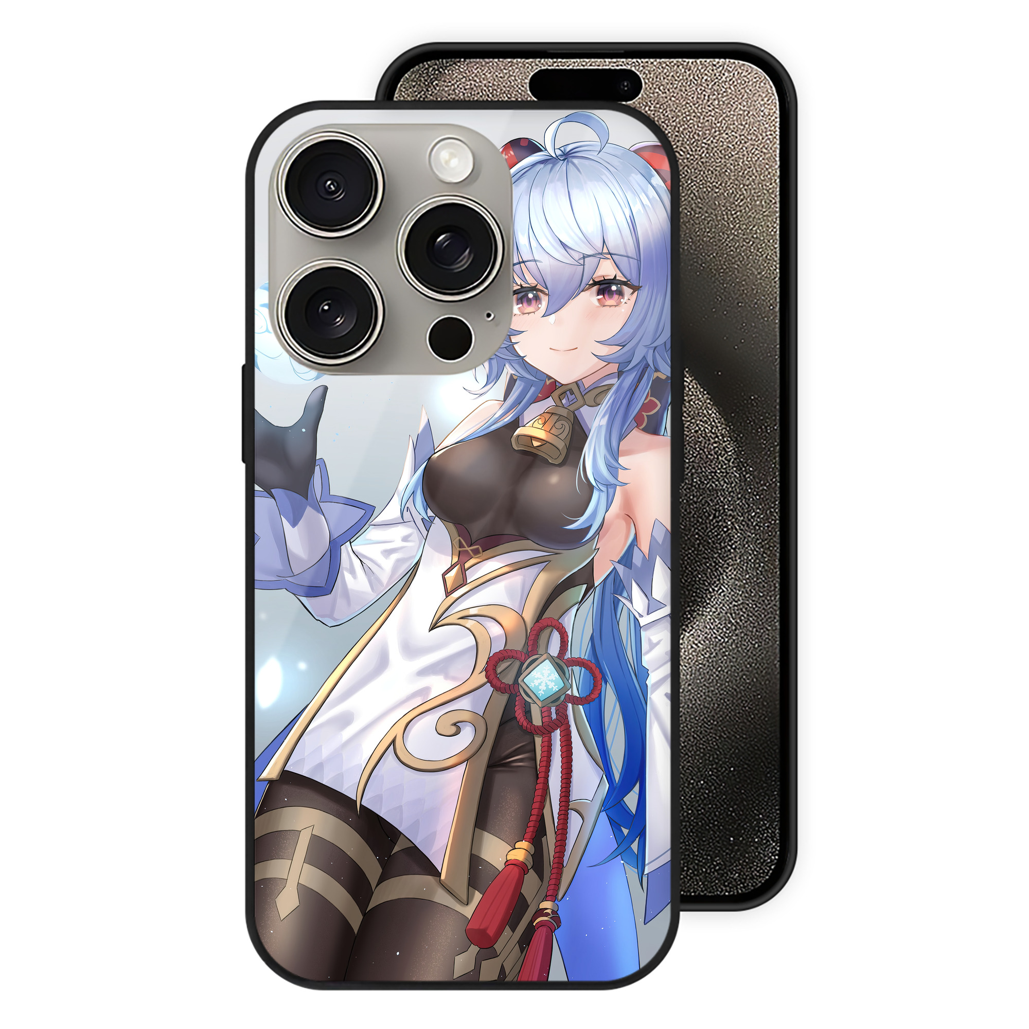 げんし神 genshin 【iPhone15Pro対応】スマホケース 耐衝撃＆黄変防止 背面ガラス