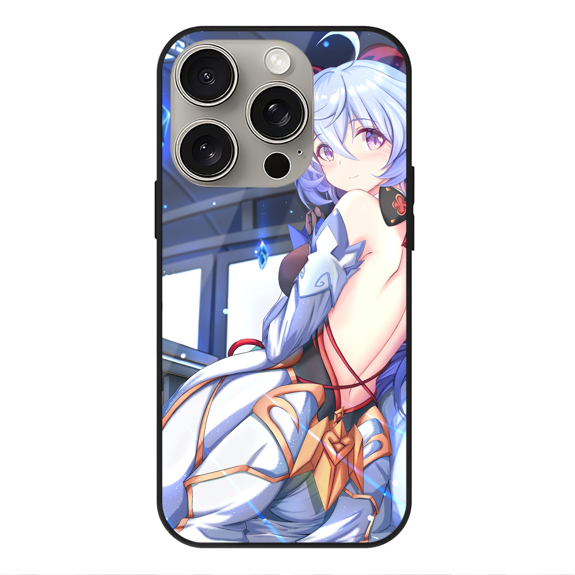 げんし神 genshin 【iPhone15Pro対応】スマホケース 耐衝撃＆黄変防止 背面ガラス